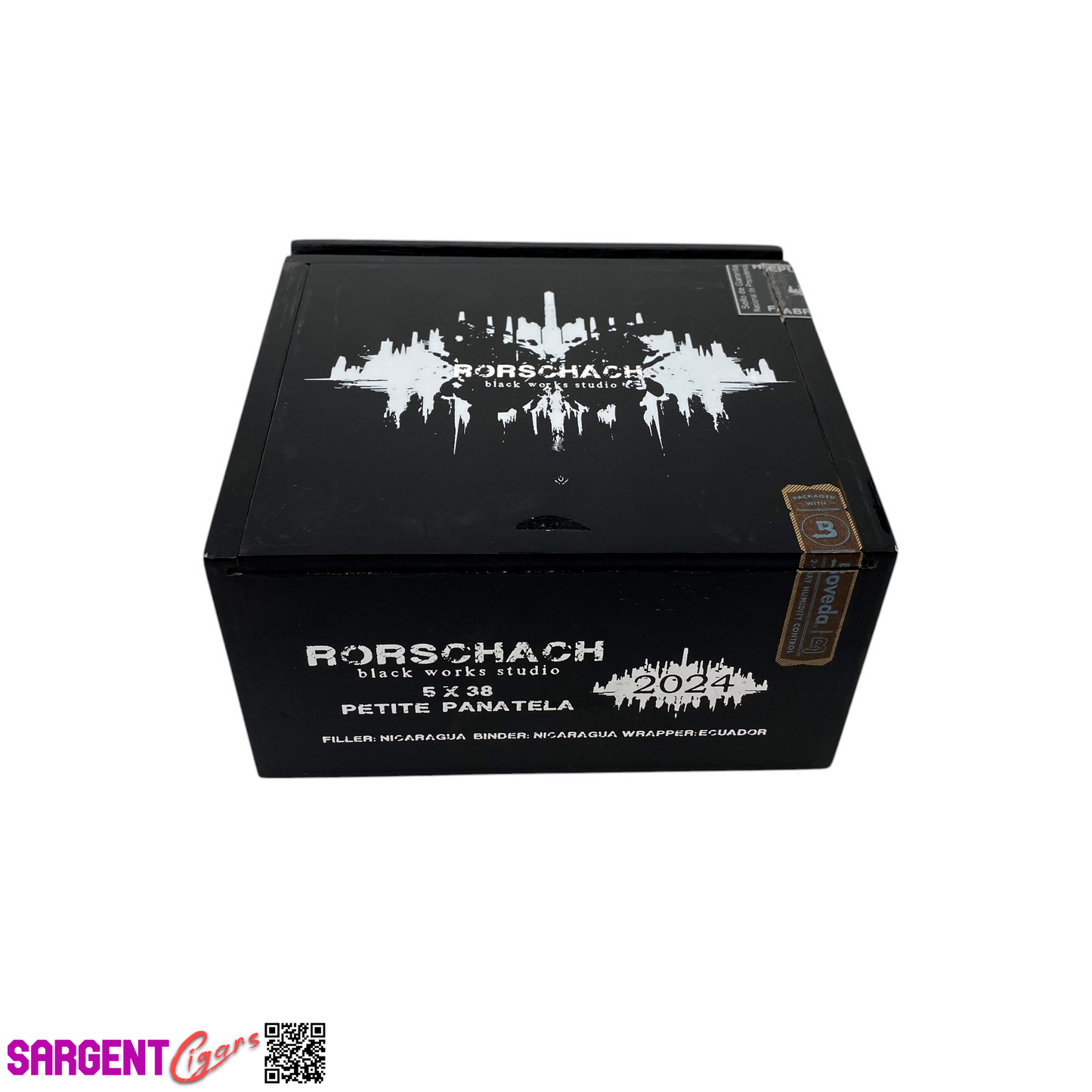 Rorschach Petite Panatela Empty Wooden Cigar Box 6.5x6x3.5