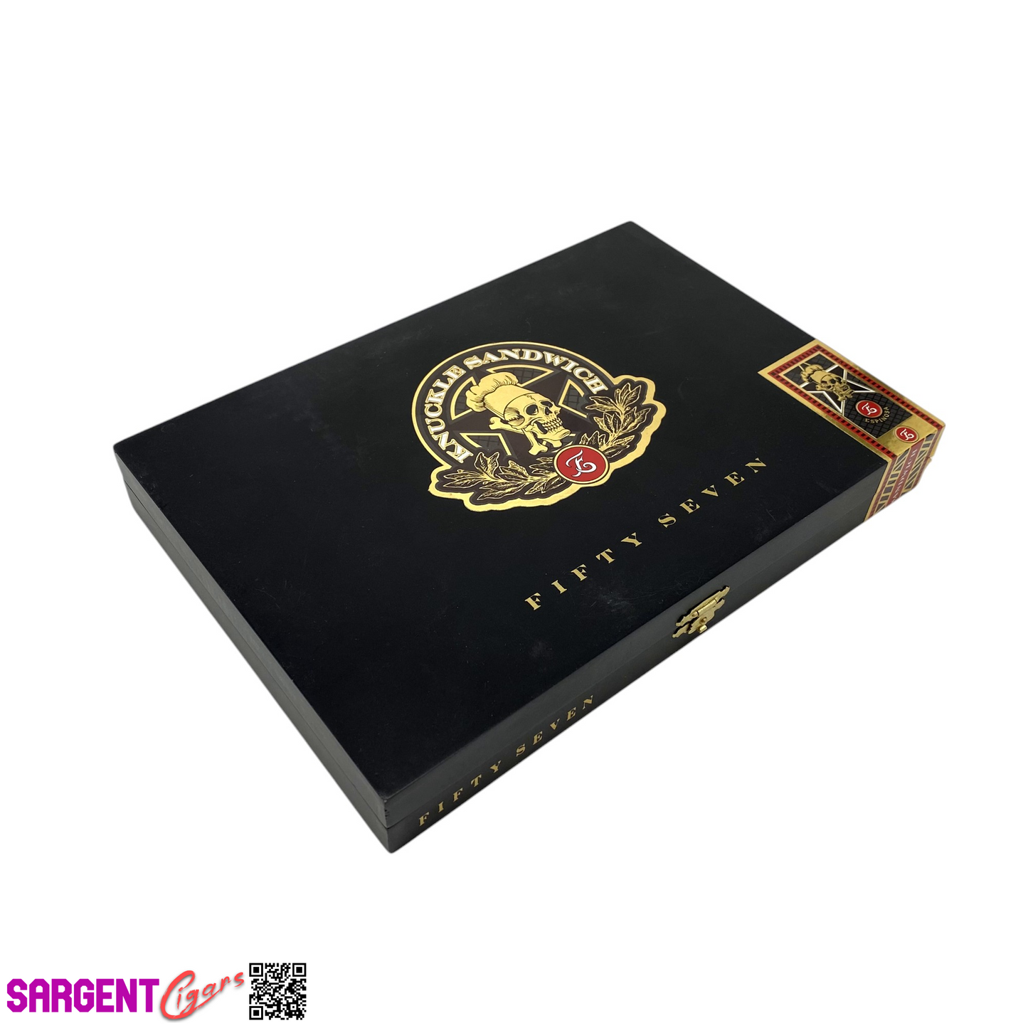 Guy Fieri Knuckle Sandwich 57 Empty Wooden Cigar Box 10.25x7.25x1.5