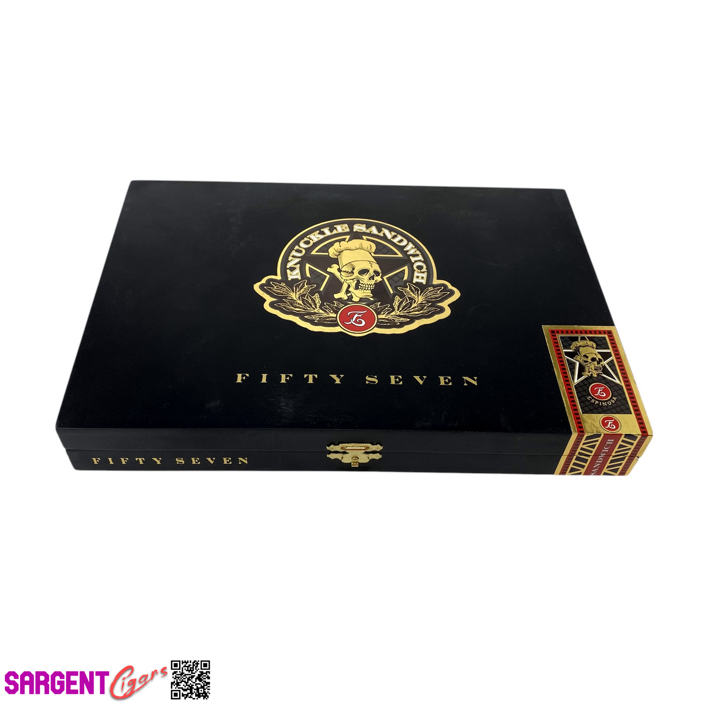 Guy Fieri Knuckle Sandwich 57 Empty Wooden Cigar Box 10.25x7.25x1.5