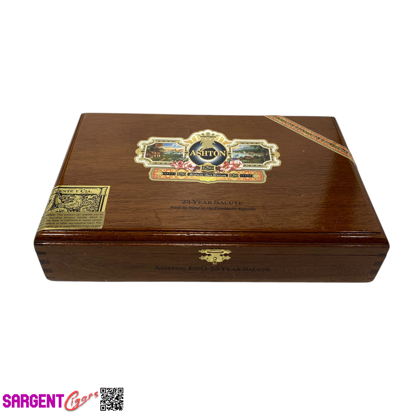 Ashton ESG 23 Year Salute Empty Wooden Cigar Box 11.25x7.5x2.25