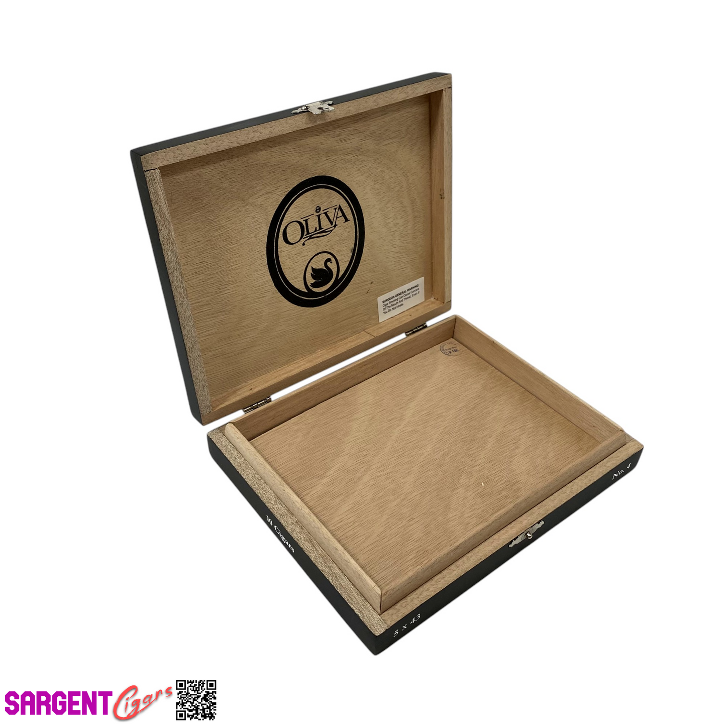 Oliva Black Swan No4 Empty Wooden Cigar Box 7.5x6x1.25