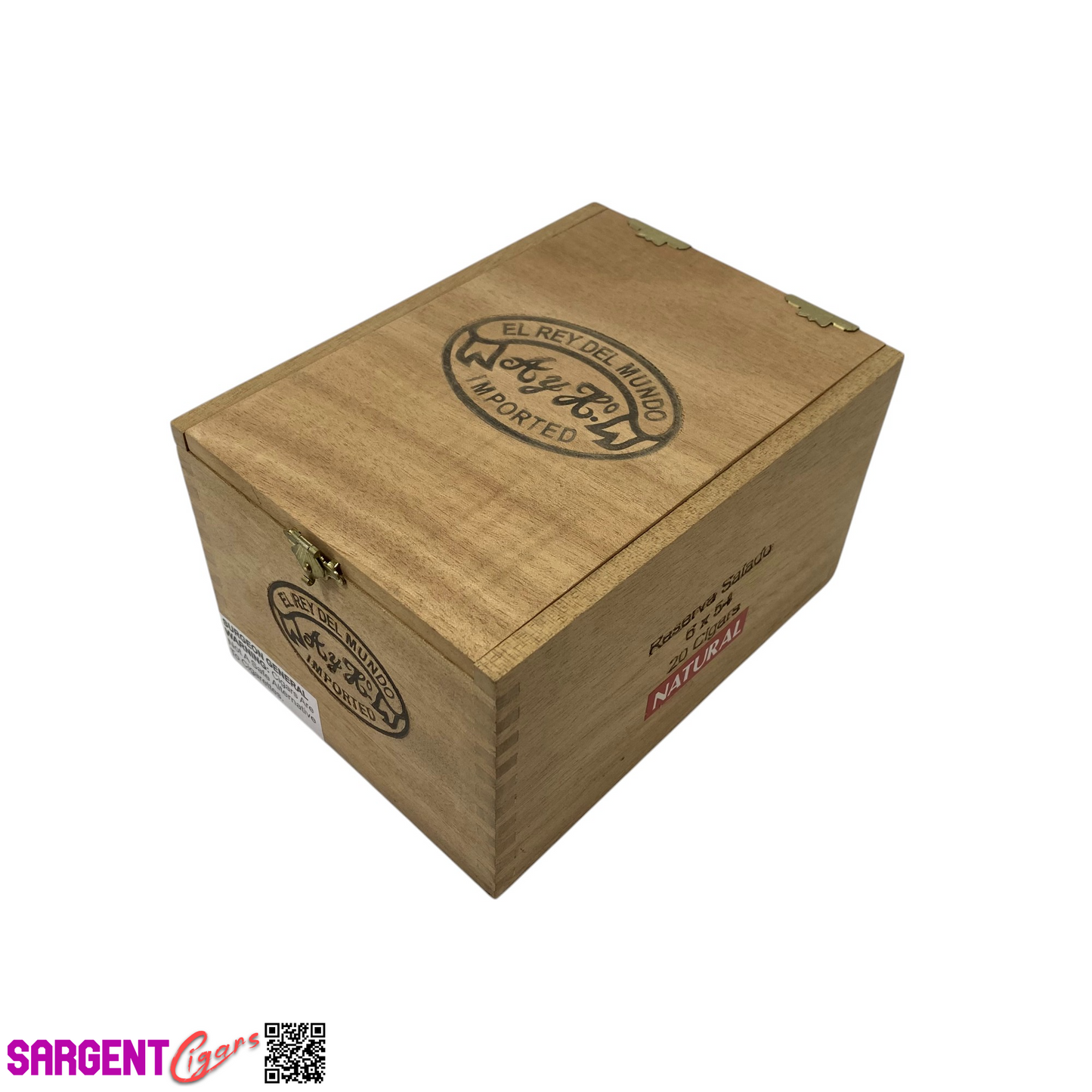 Del Mundo Reserva Salado Empty Wooden Cigar Box 5x6.75x4