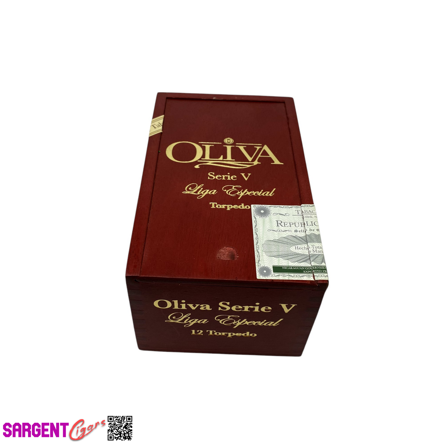 Oliva Serie V Torpedo Empty Wooden Cigar Box 4x6.75x3.25