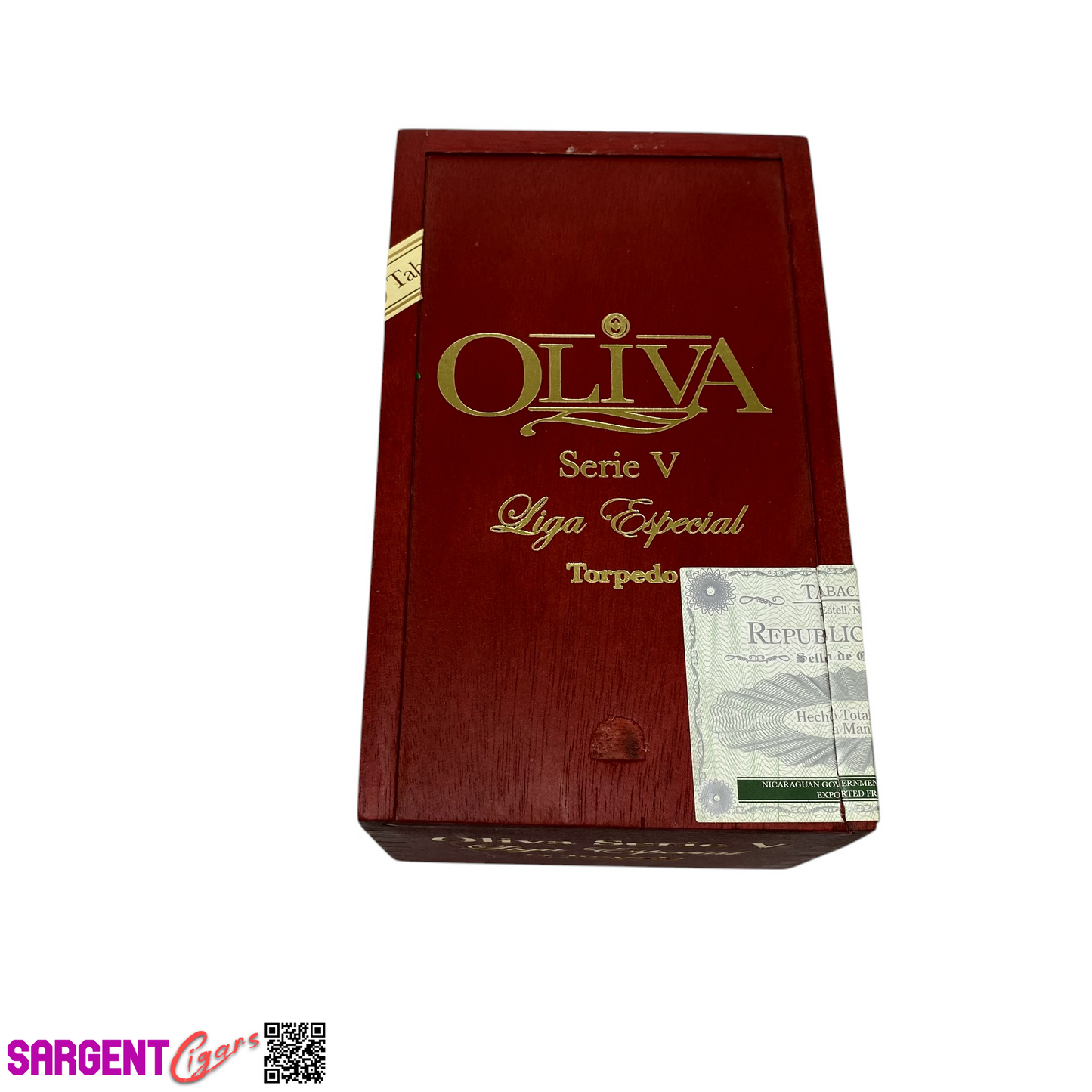 Oliva Serie V Torpedo Empty Wooden Cigar Box 4x6.75x3.25