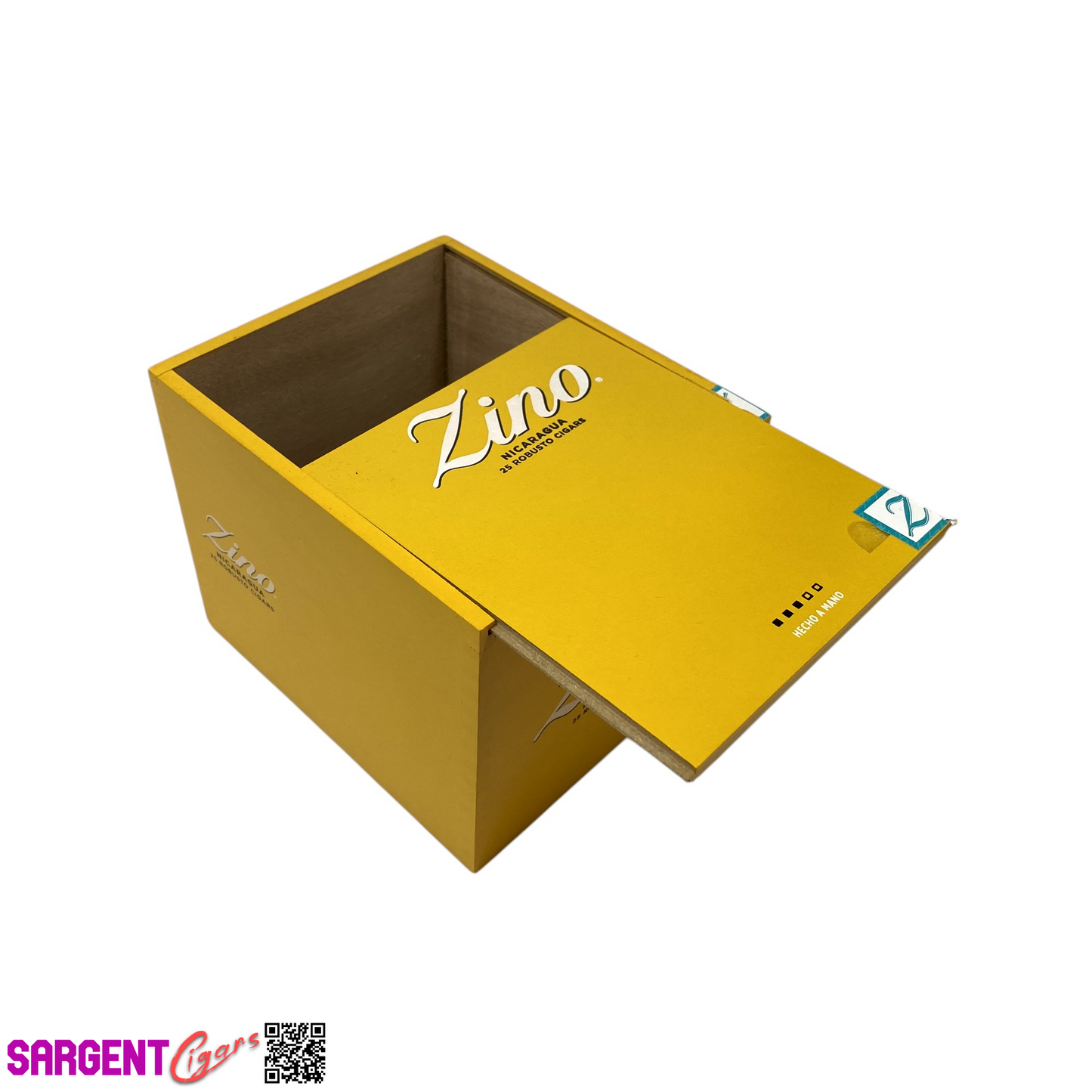 Zino Robusto Empty Wooden Cigar Box 4.75x5.75x4.75