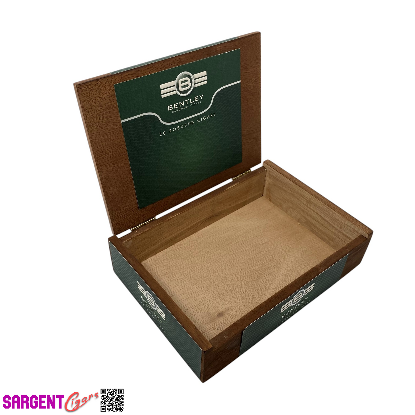 Bentley Robusto Empty Wooden Cigar Box 8.5x6x2