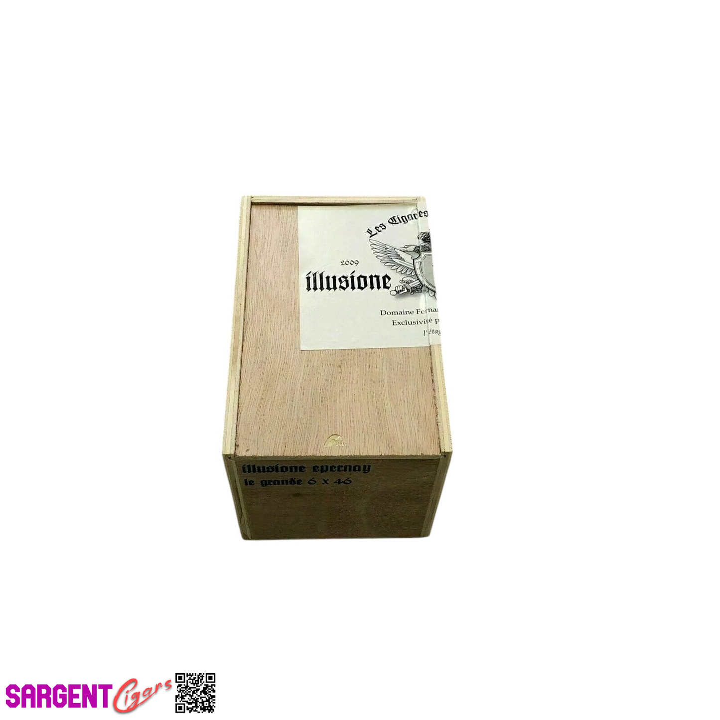 Illusione Epernay Empty Wooden Cigar Box 4.25x6.5x4