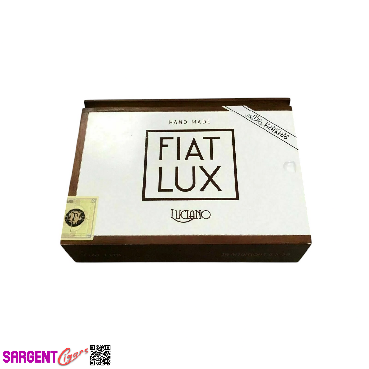 Fiat Lux Intuitions Empty Wooden Cigar Box 9.25x6x2