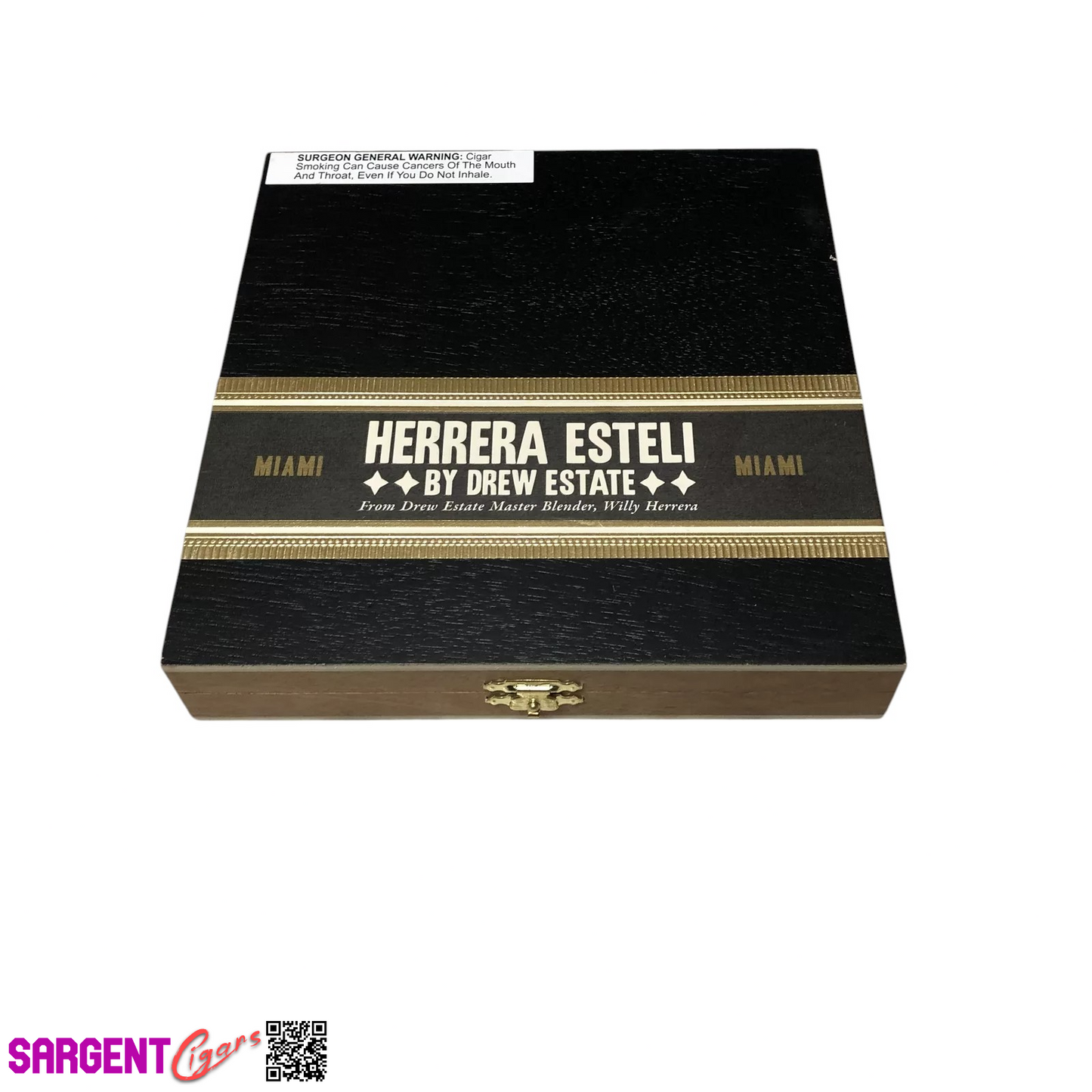 Herrera Esteli Miami Lonsdale Empty Wooden Cigar Box 7.5x7.75x1