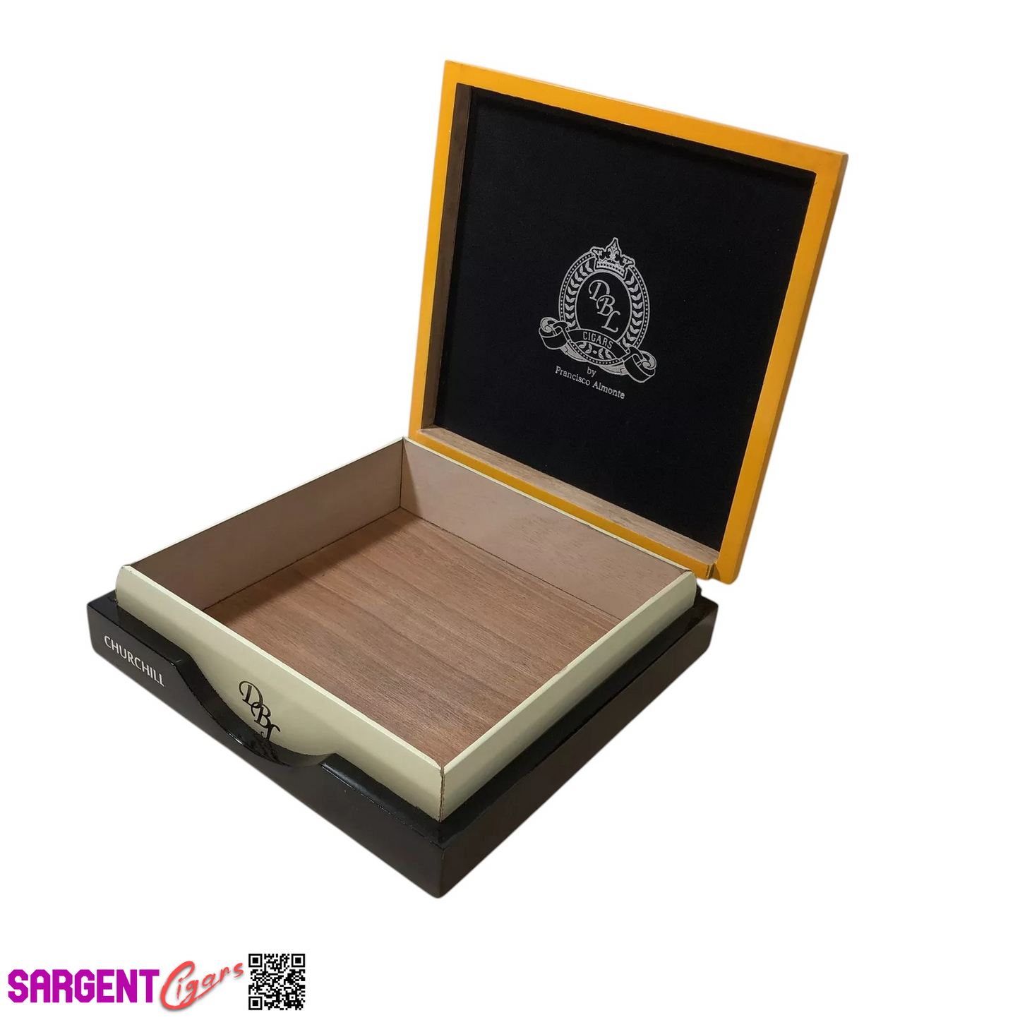 DBL Tamo Lindo El Amarillo Churchill Empty Wooden Cigar Box 8.5x8.25x2.25