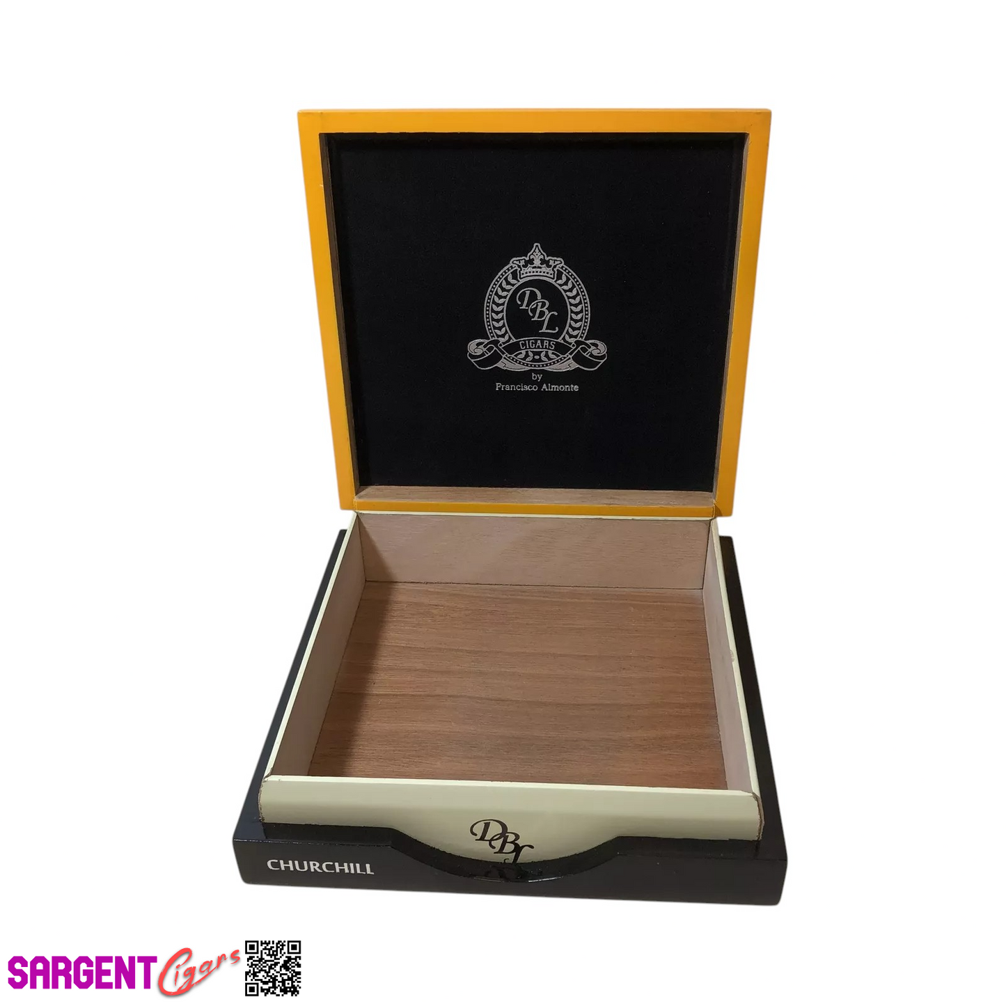 DBL Tamo Lindo El Amarillo Churchill Empty Wooden Cigar Box 8.5x8.25x2.25