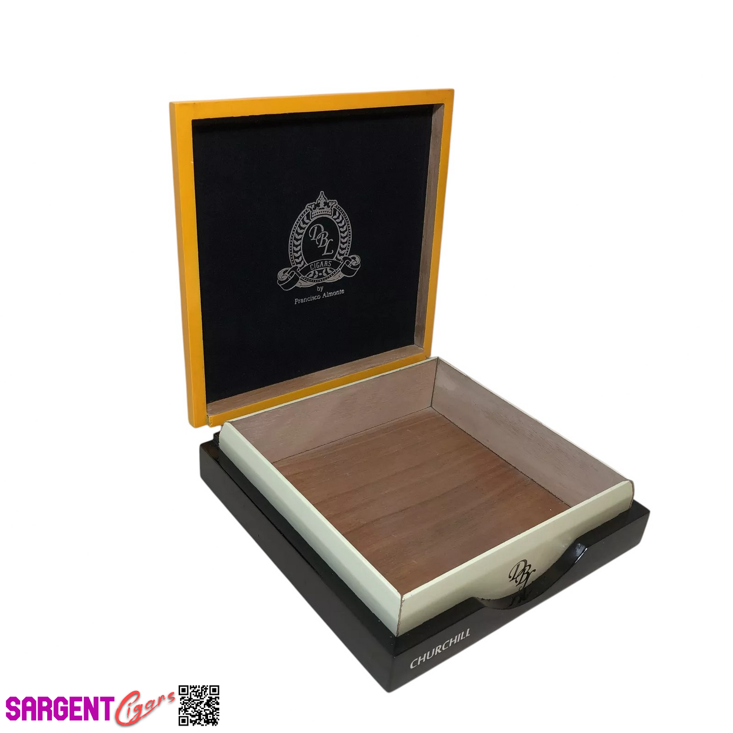 DBL Tamo Lindo El Amarillo Churchill Empty Wooden Cigar Box 8.5x8.25x2.25