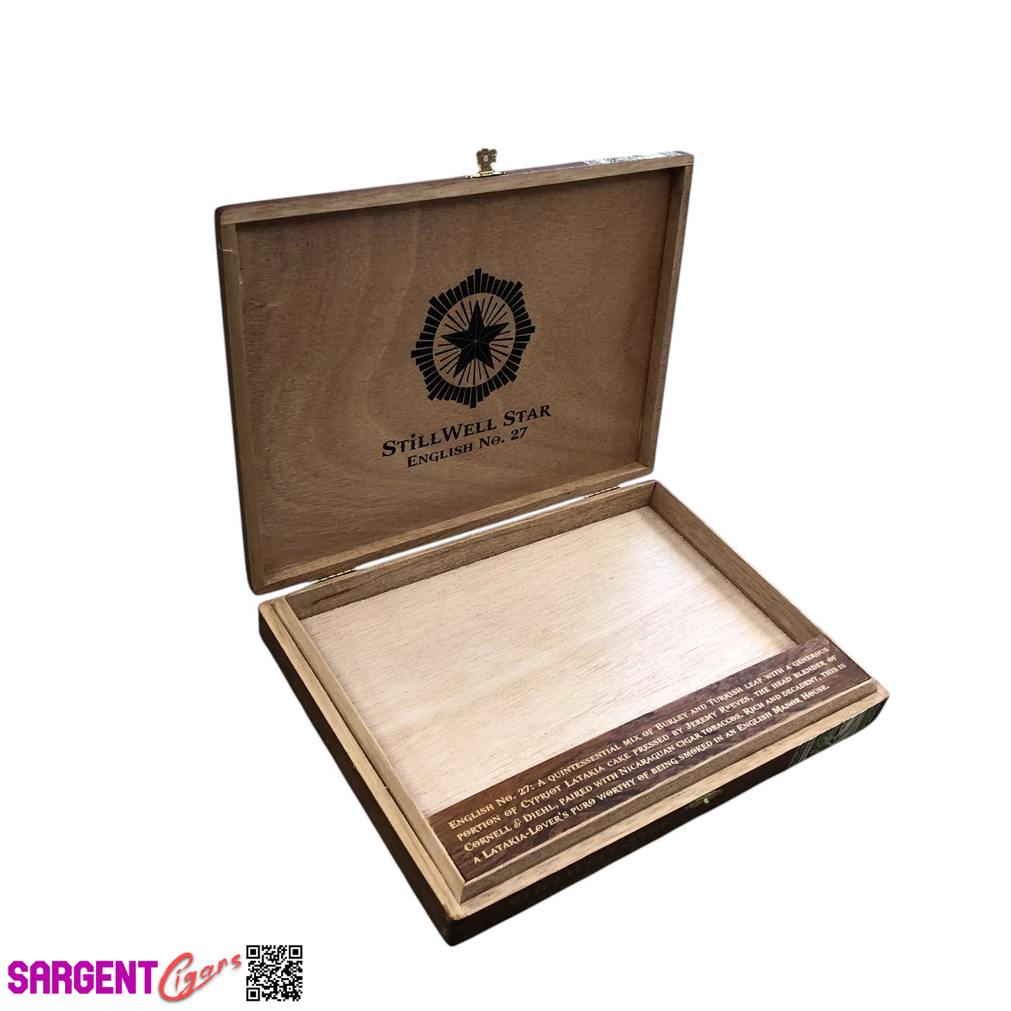 Dunbarton Stillwell Star English Empty Wooden Cigar Box 11.5x8.5x1.25