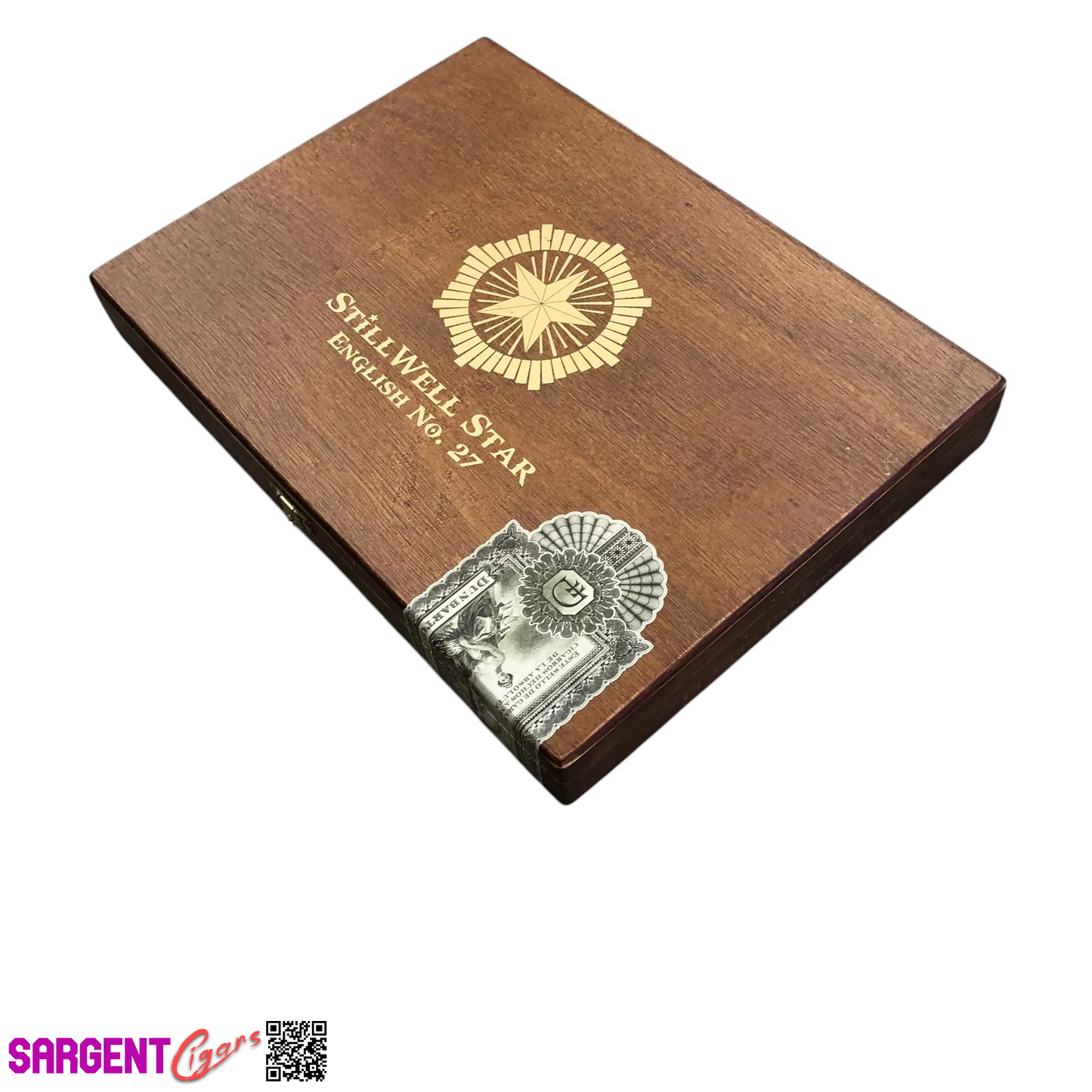 Dunbarton Stillwell Star English Empty Wooden Cigar Box 11.5x8.5x1.25