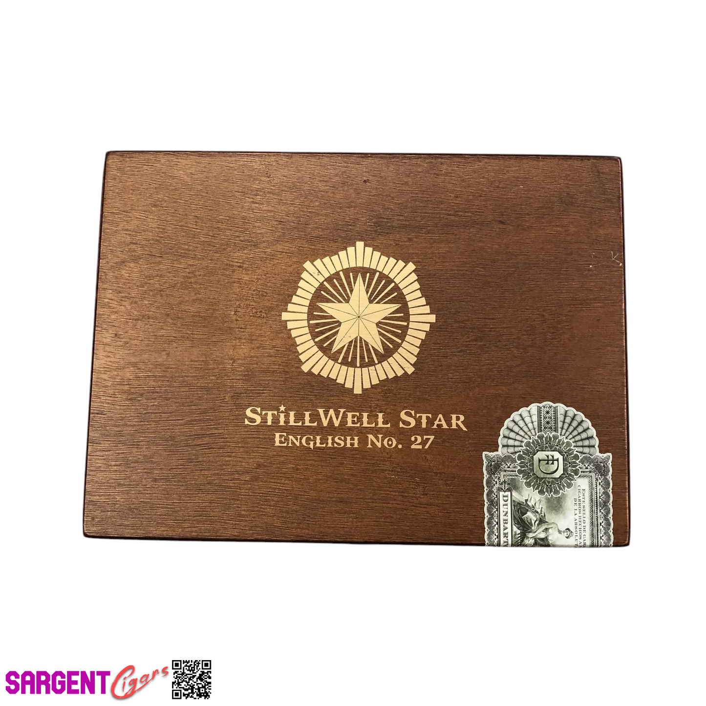 Dunbarton Stillwell Star English Empty Wooden Cigar Box 11.5x8.5x1.25