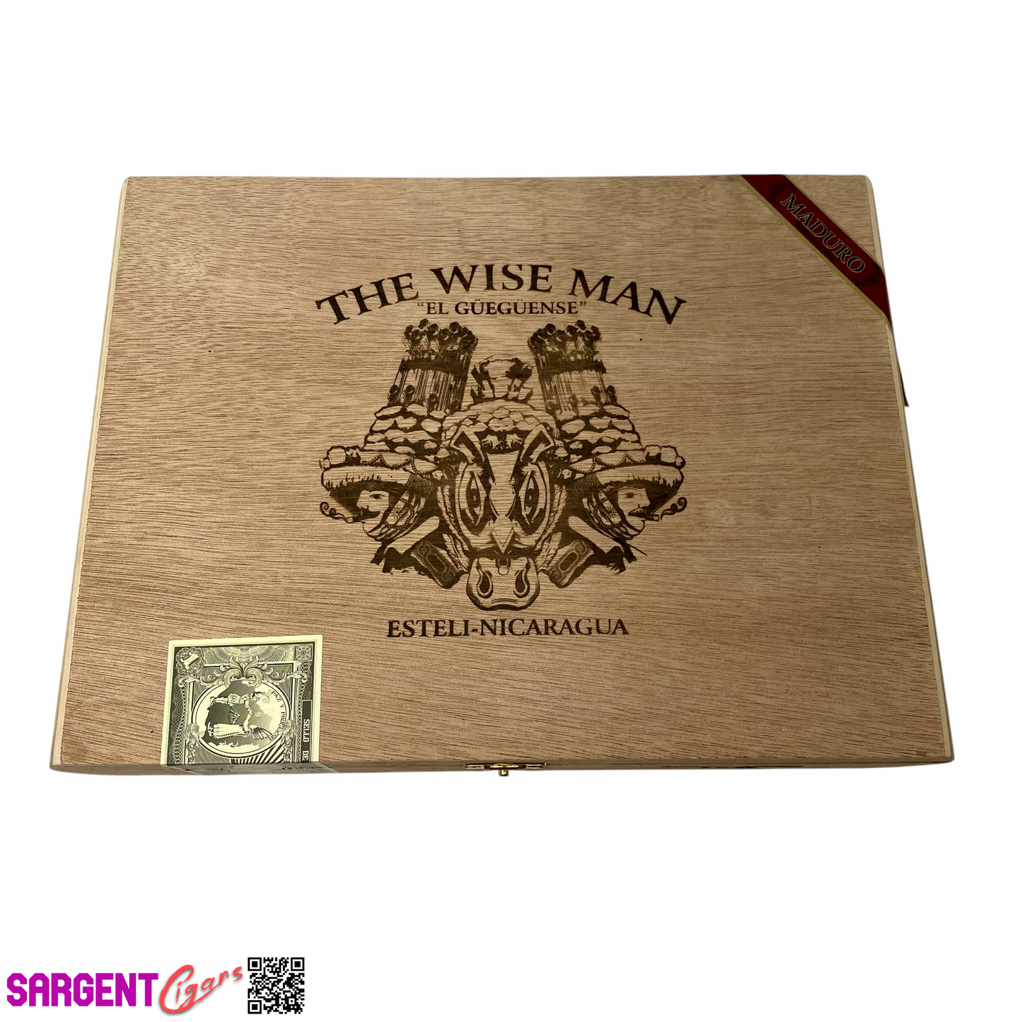 The Wise Man El Gueguense Churchill Empty Wooden Cigar Box 11x8x1.75