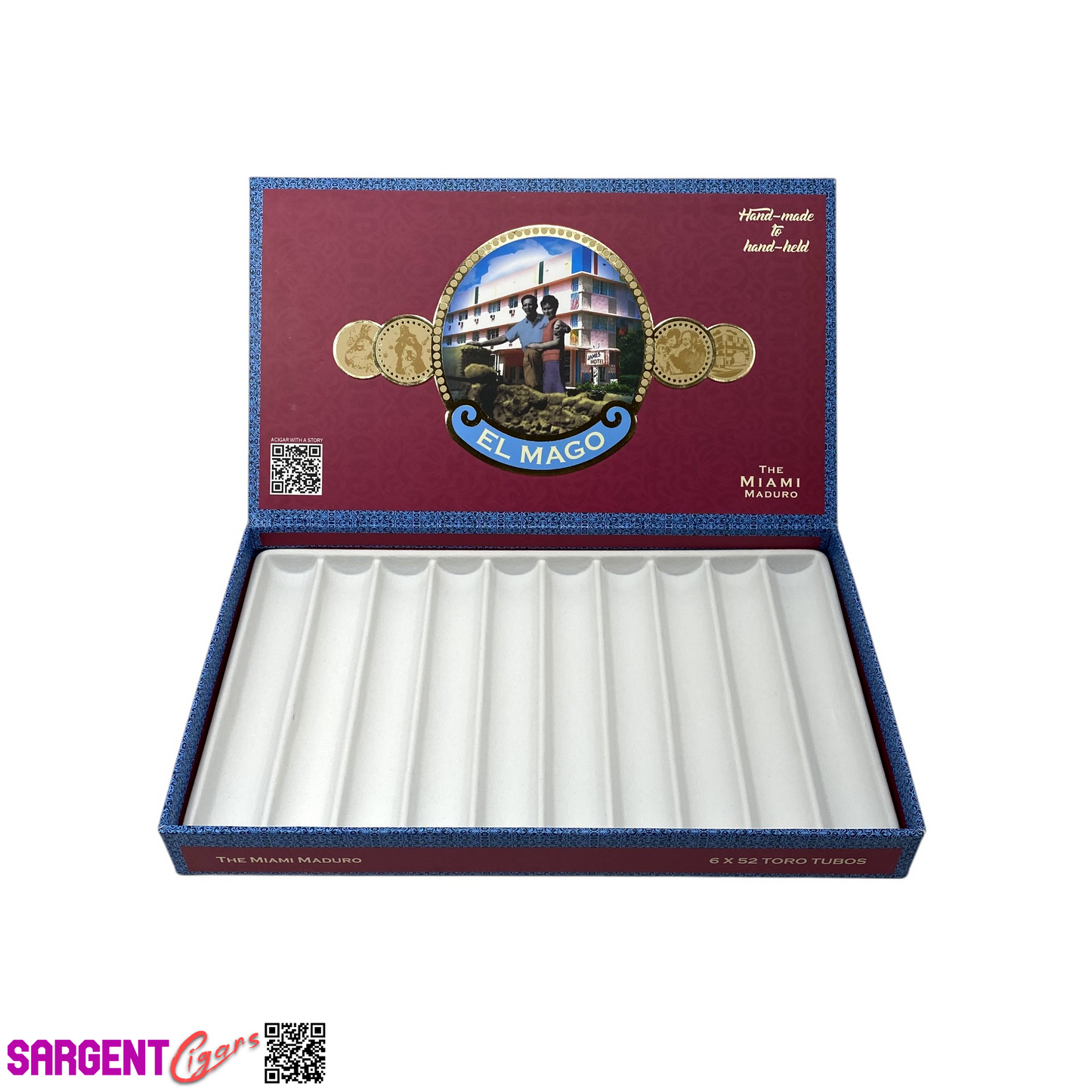 El Mago Miami Edition Toro Tubos Empty Cigar Box 11.5x6.75x1.25 (1)