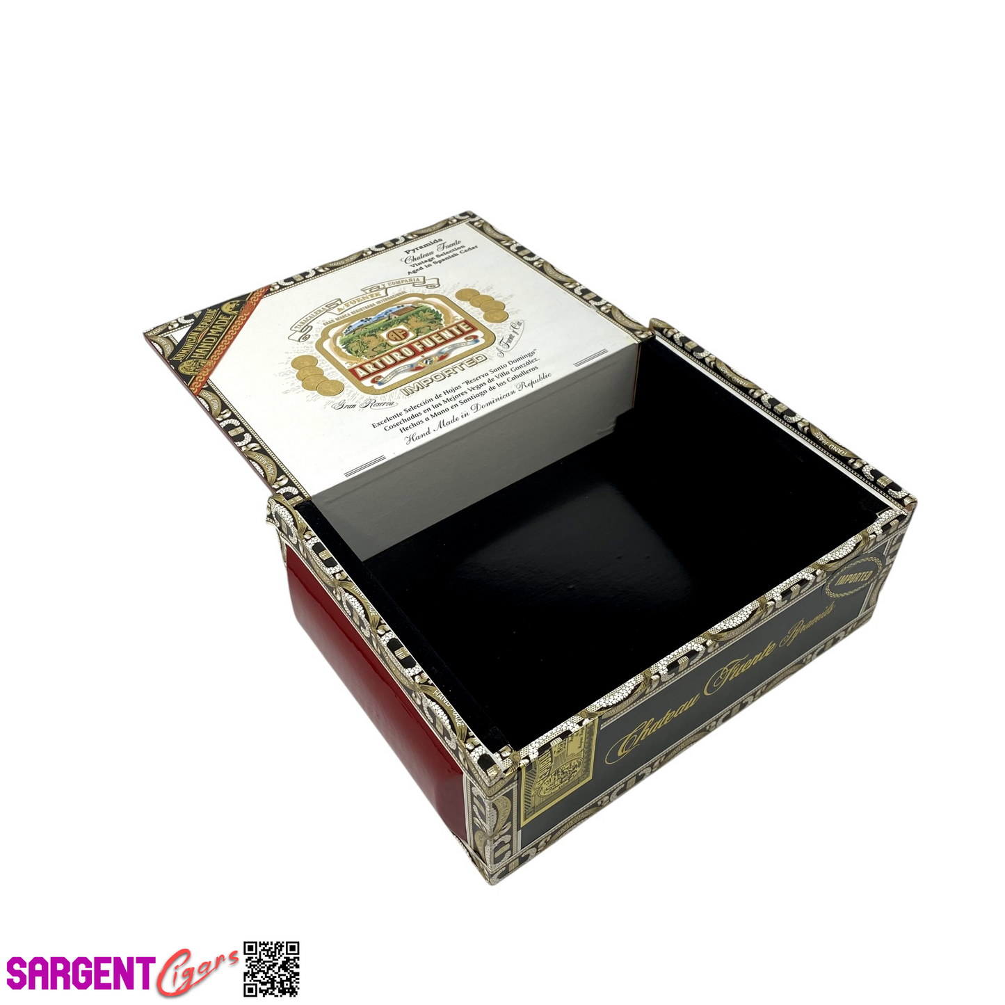 Arturo Fuente Chateau Pyramids Empty Cigar Box 9x6.5x3.25