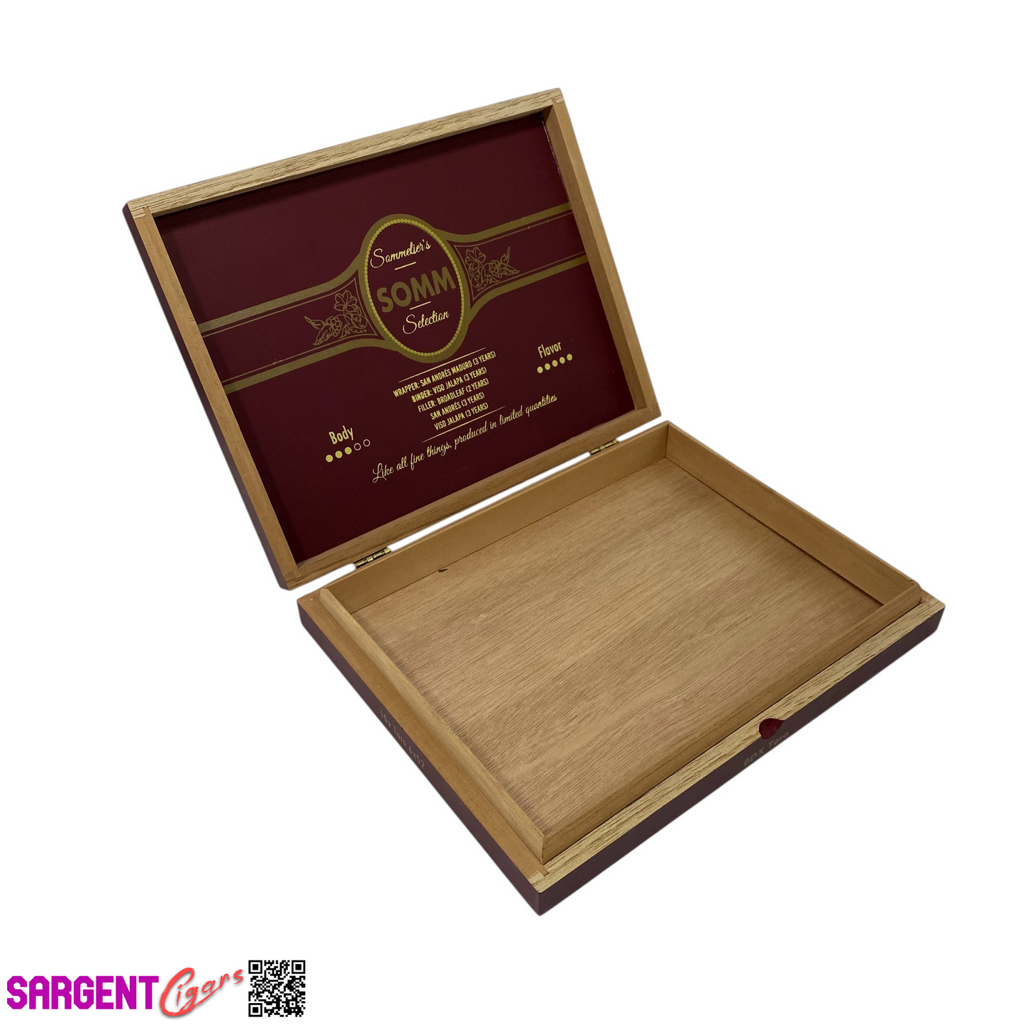 Somm BDX Toro Empty Wooden Cigar Box 9x7x1.25