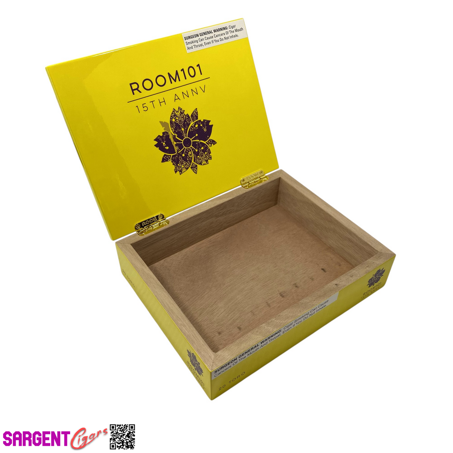 Room 101 15th Anniversary Toro Empty Wooden Cigar Box 9x7x2.25