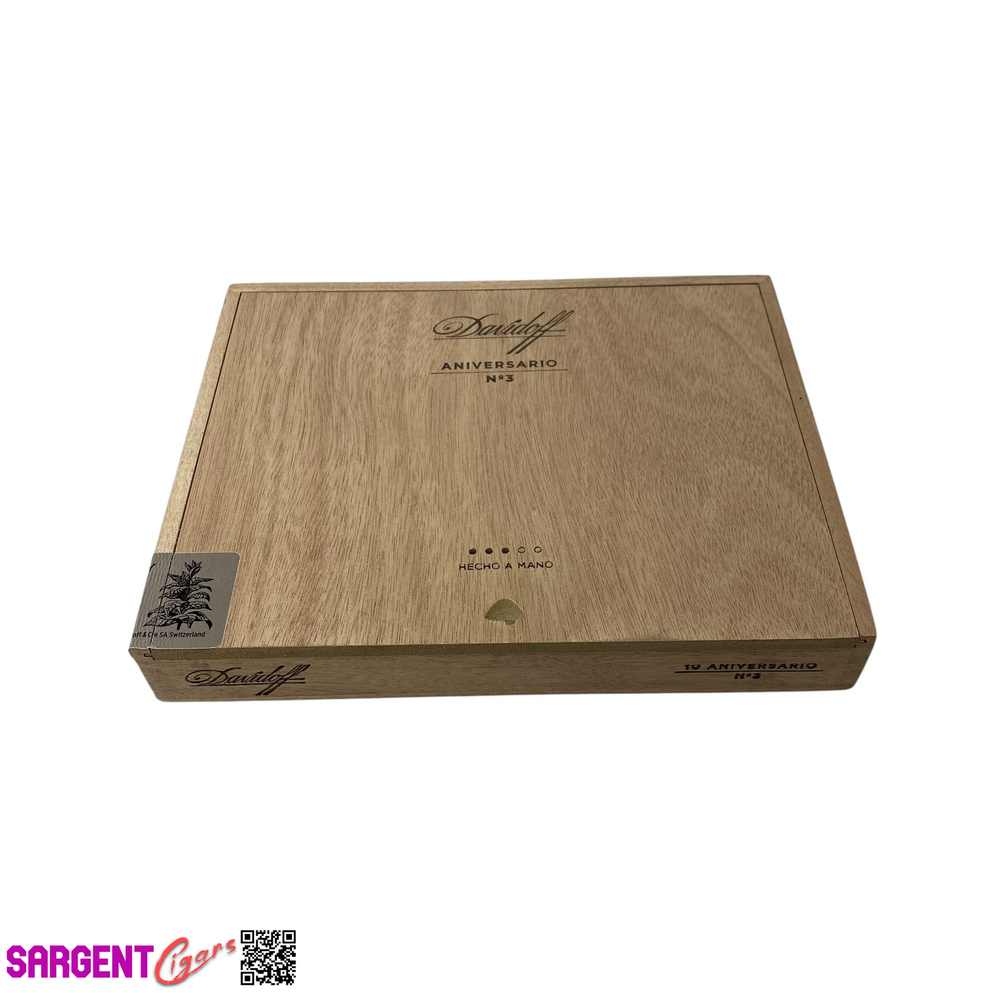 Davidoff Anniversario No3 Empty Wooden Cigar Box 8.5x6.75x1.25