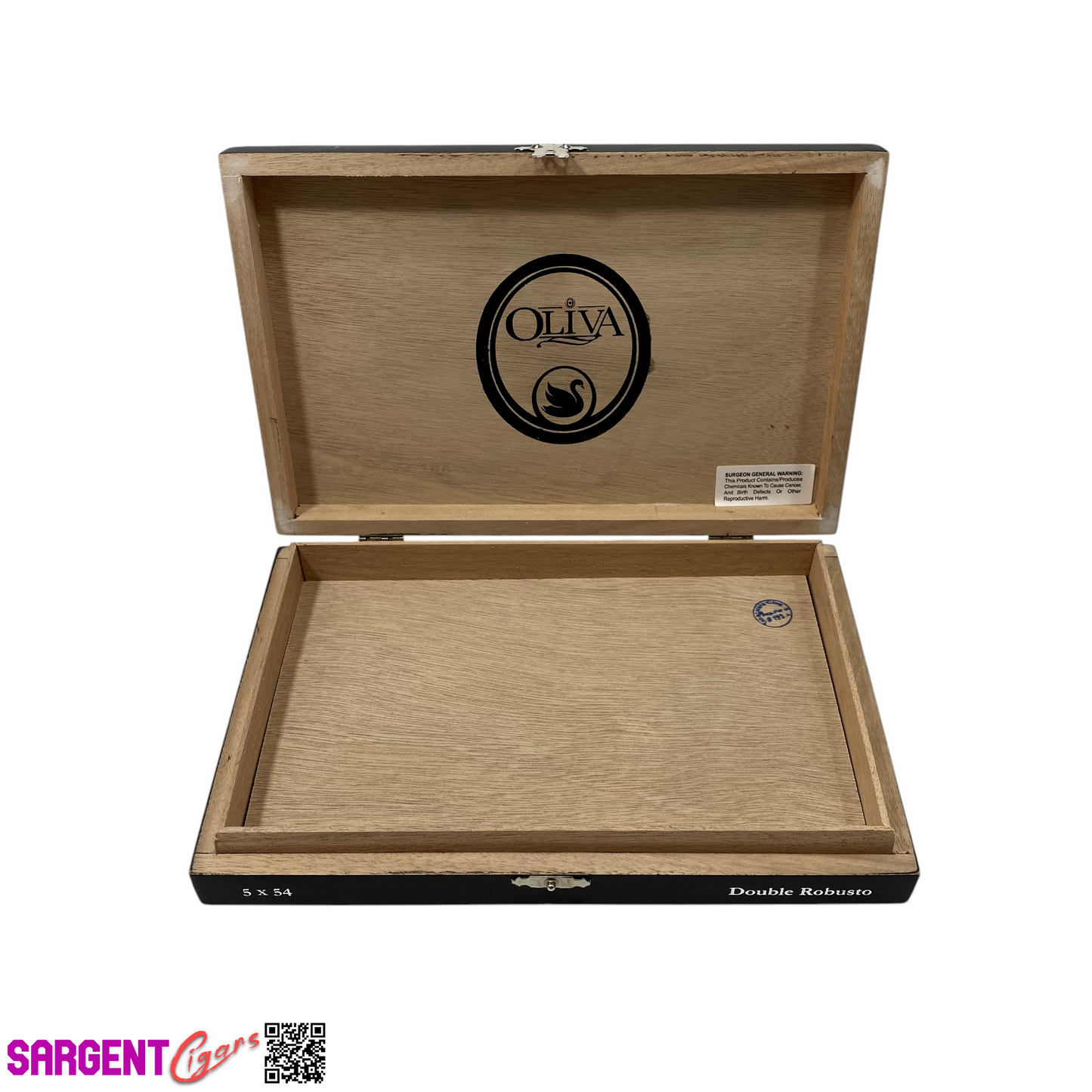 Oliva Black Swan Double Robusto Empty Wooden Cigar Box 9.25x6x1.5