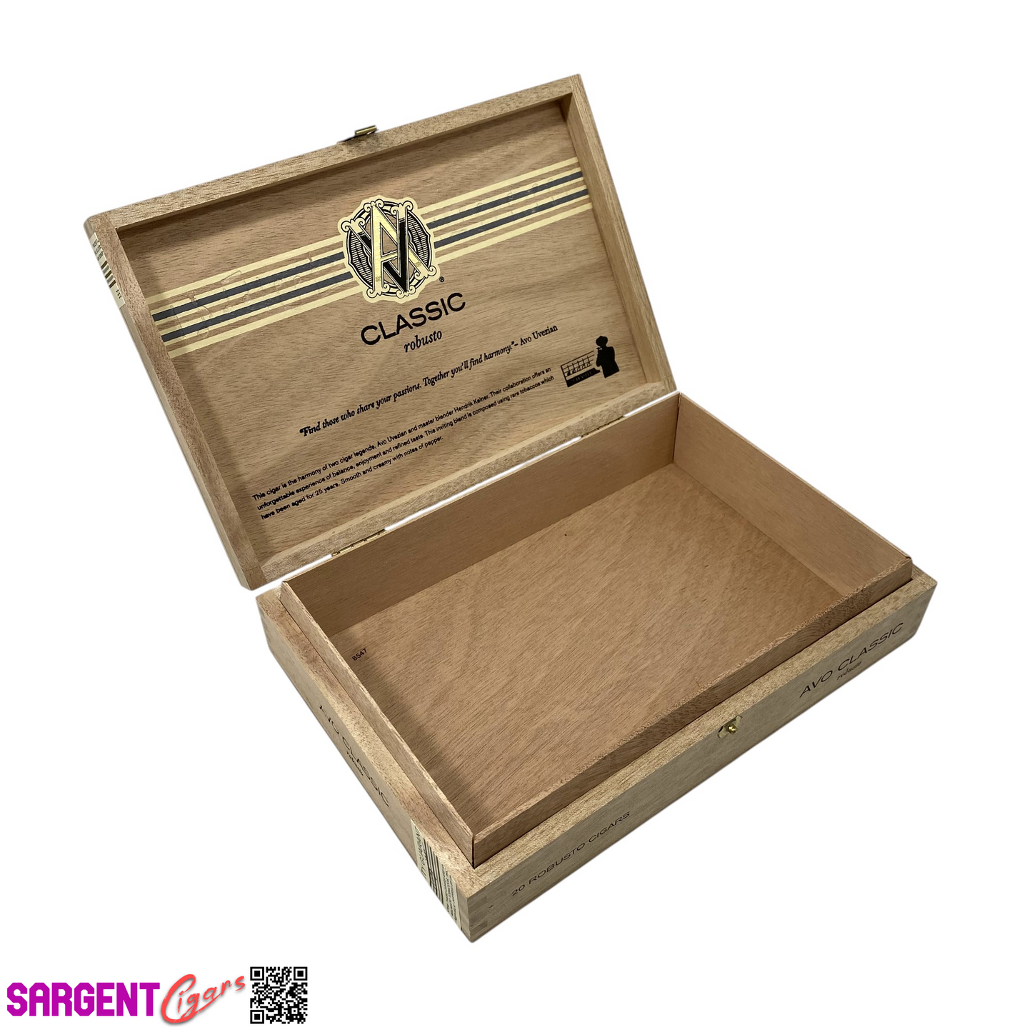 Avo Classic Robusto Empty Wooden Cigar Box 9x6x2 (1)