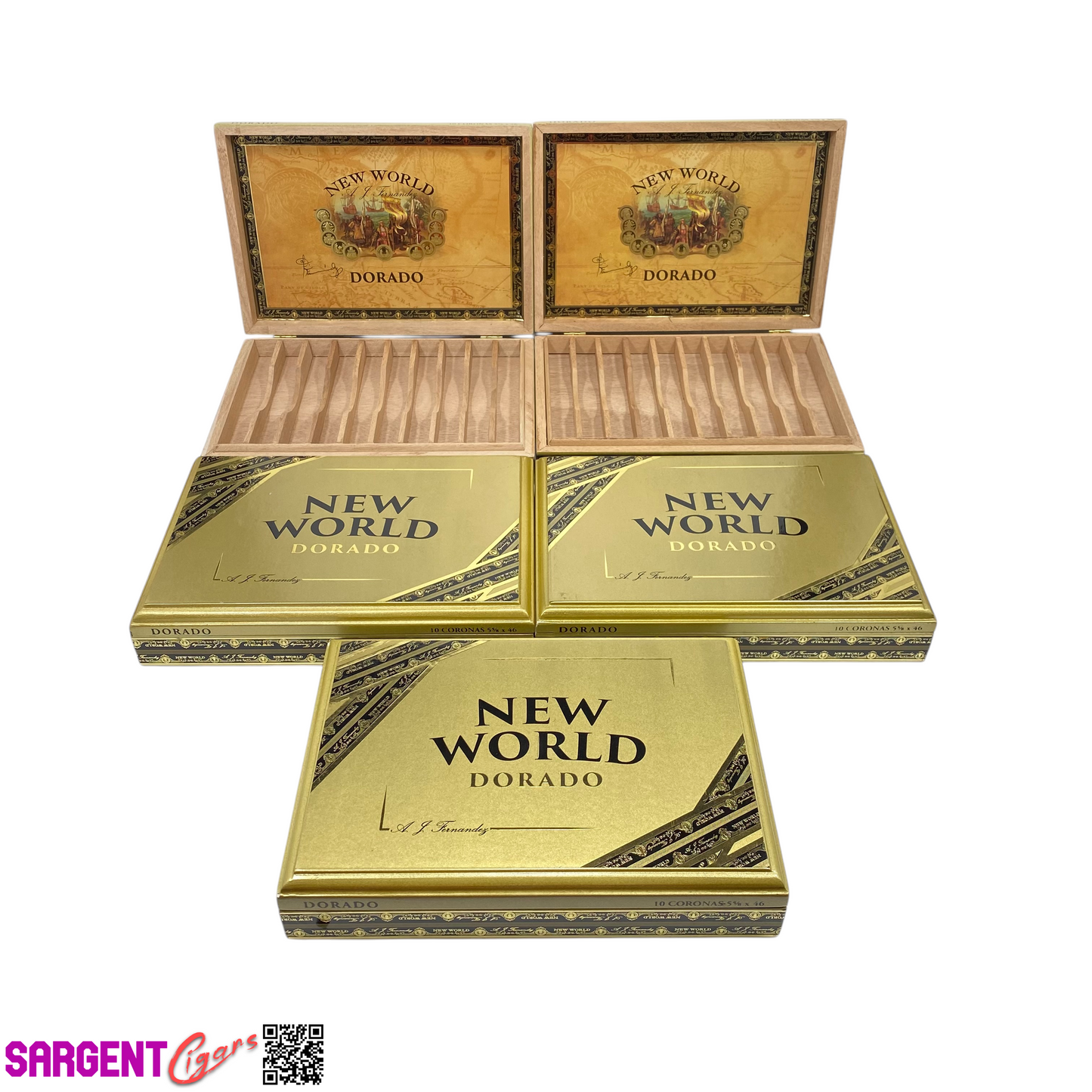 Lot of 5 Aj Fernandez Dorado Toro Empty Wooden Cigar Boxes 10.75x7.25x2 #90