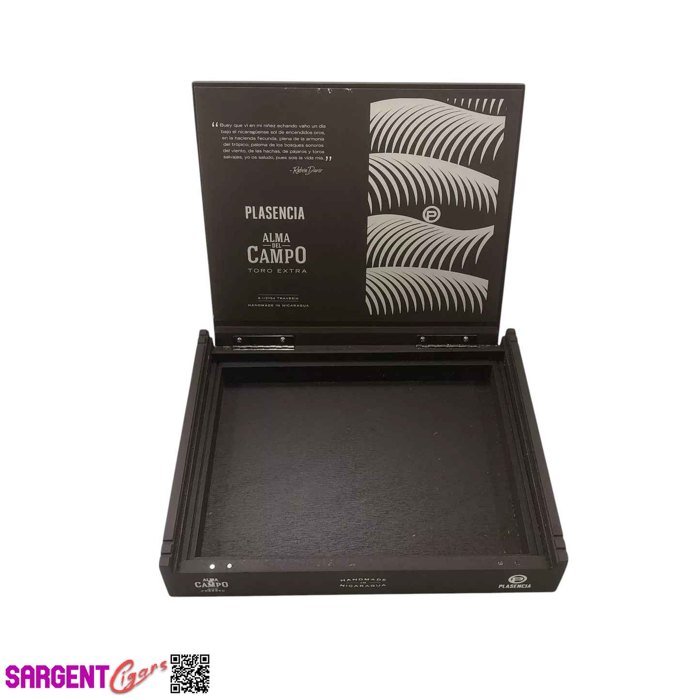 Plasencia Alma Del Campo Travesia Brown Empty Wooden Cigar Box 10x8.25x1.5