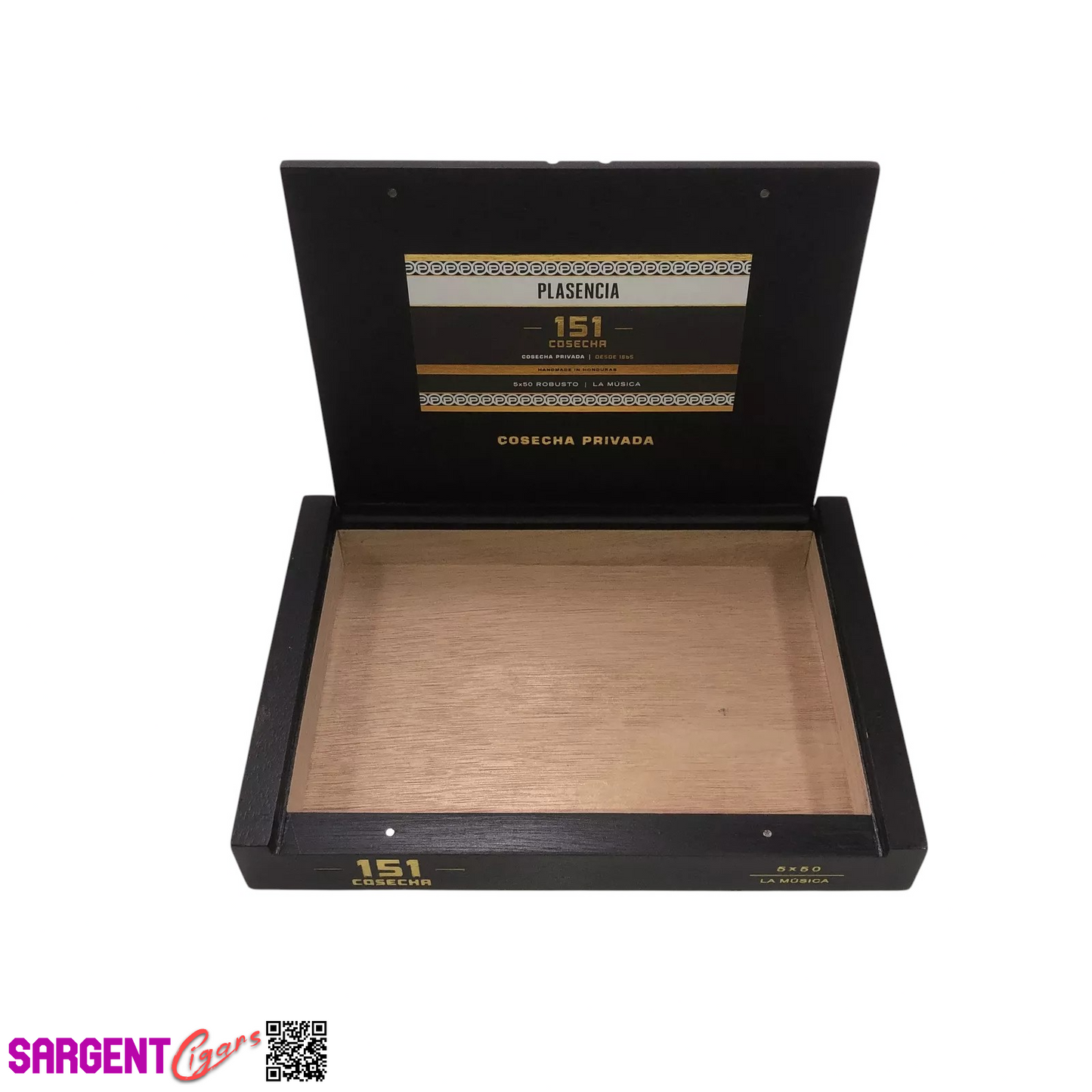 Plasencia 151 La Musica Empty Wooden Cigar Box 9x6.5x1.25