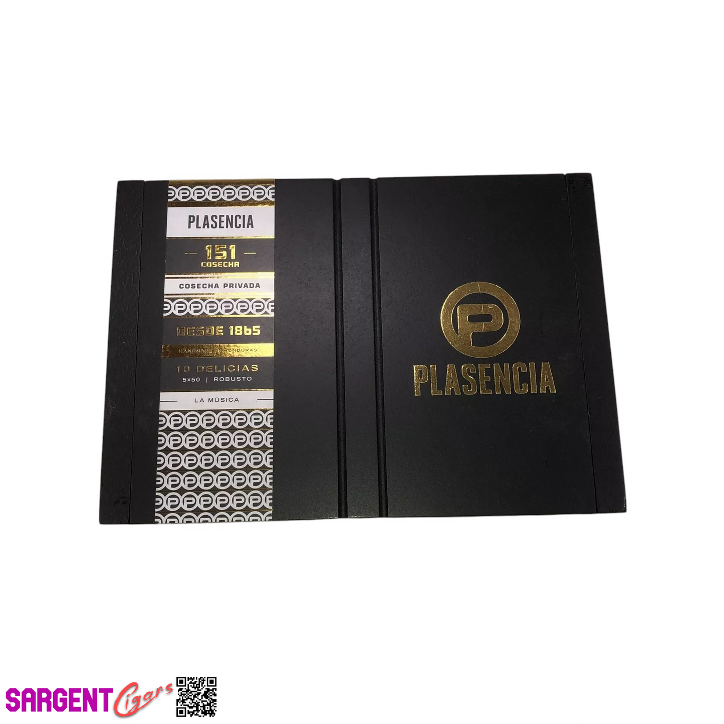 Plasencia 151 La Musica Empty Wooden Cigar Box 9x6.5x1.25