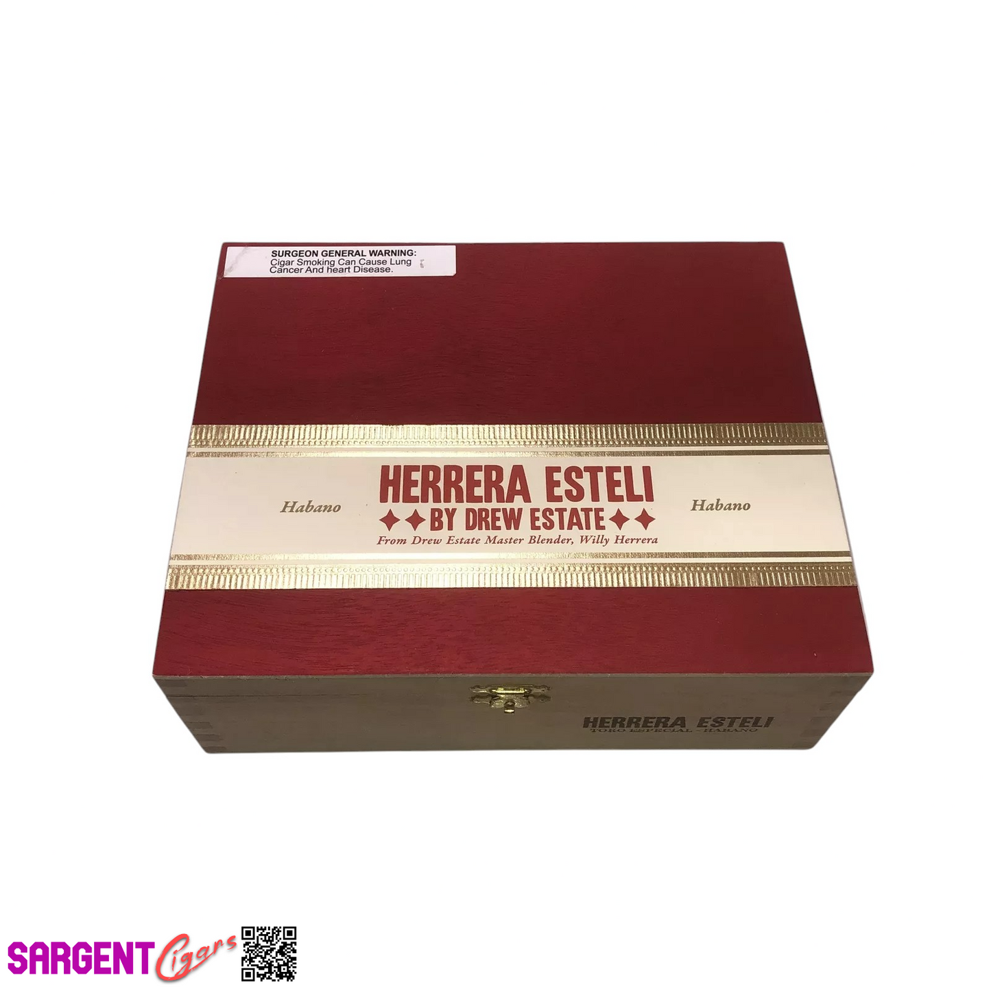 Herrera Esteli Hab Toro Empty Wooden Cigar Box 8.75x7.25x2.75