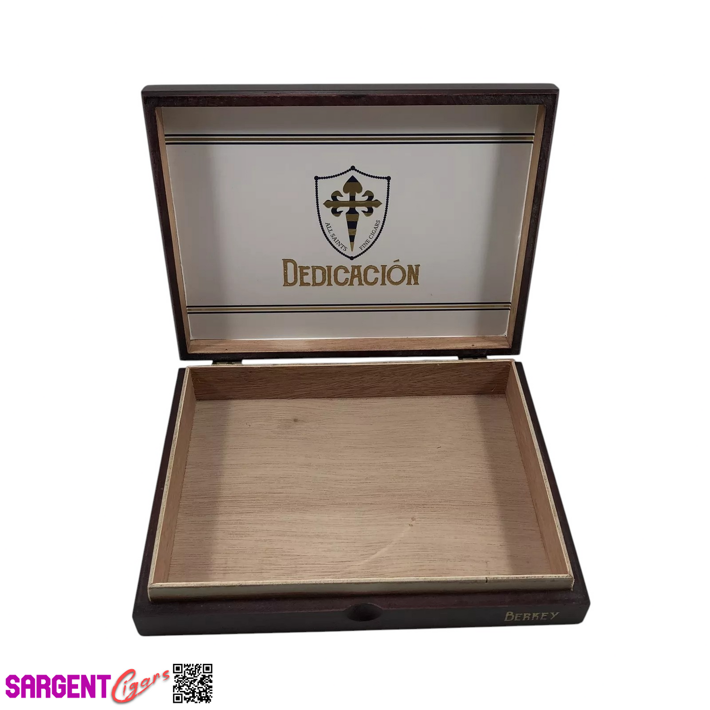 All Saints Cigars Dedication Berkey Empty Wooden Cigar Box 8.5x6.5x1.75