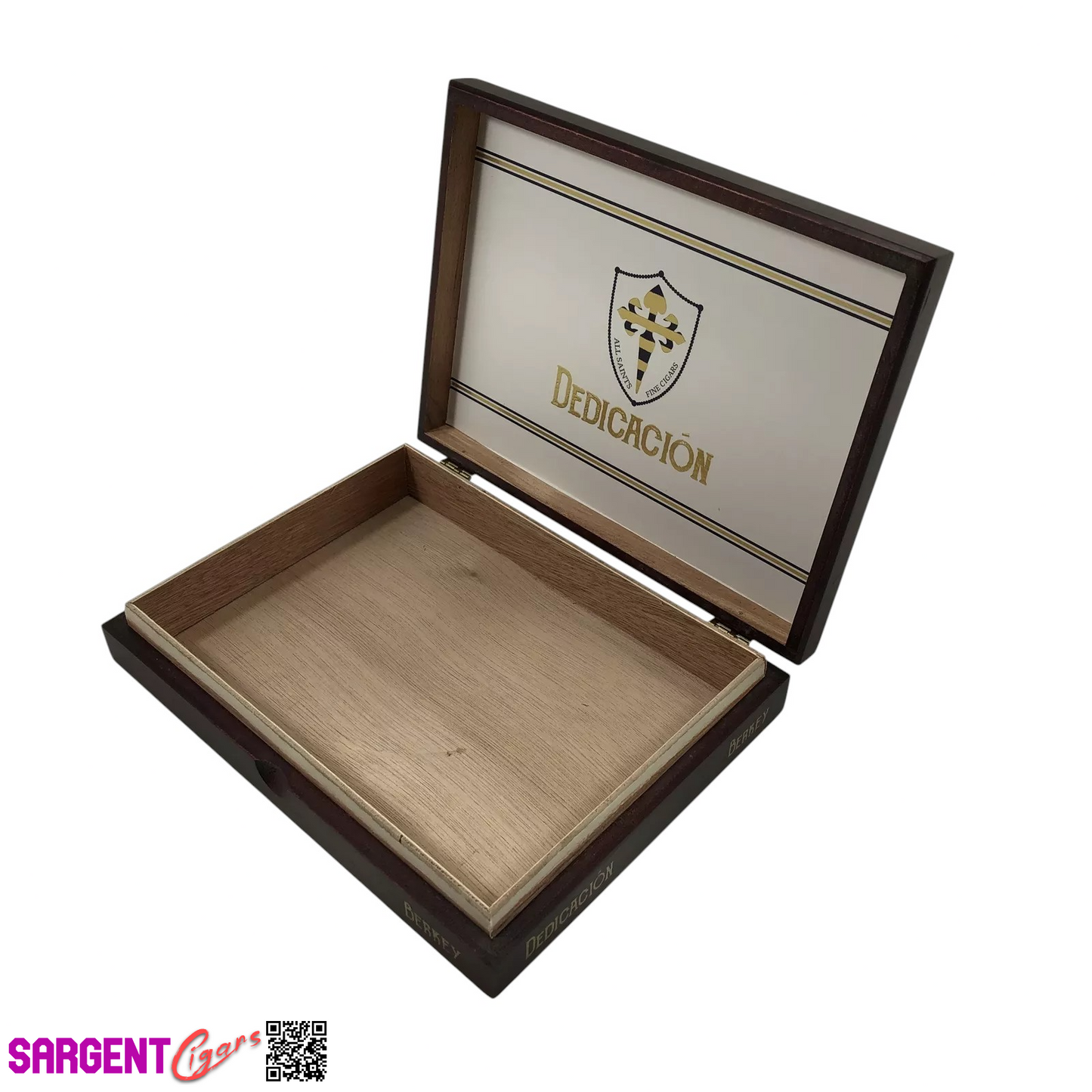 All Saints Cigars Dedication Berkey Empty Wooden Cigar Box 8.5x6.5x1.75