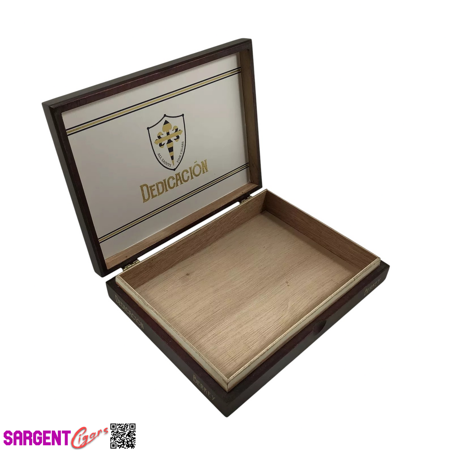 All Saints Cigars Dedication Berkey Empty Wooden Cigar Box 8.5x6.5x1.75