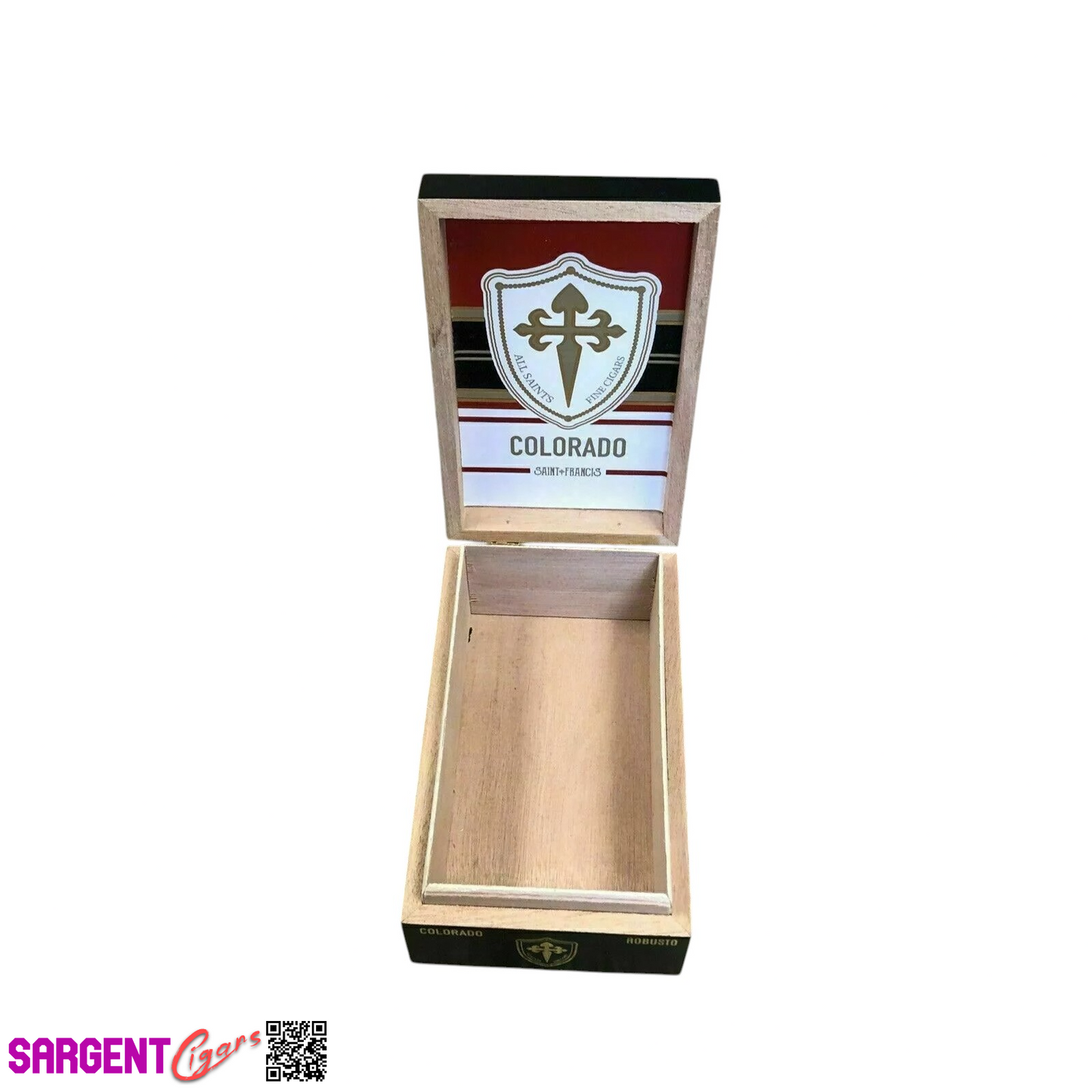 All Saints Cigars Saint Francis Colorado Robusto Empty Wooden Cigar Box 4x5.5x2