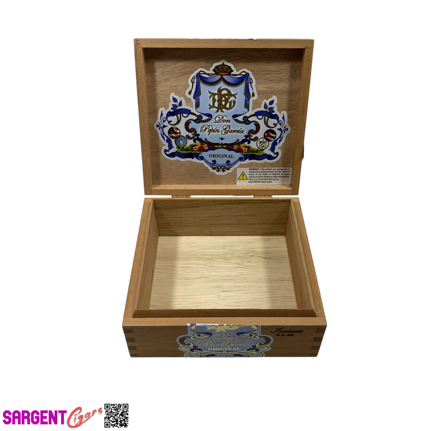 Don Pepin Garcia Original Invictos Empty Wooden Cigar Box 6.25x6x2.5 (1)