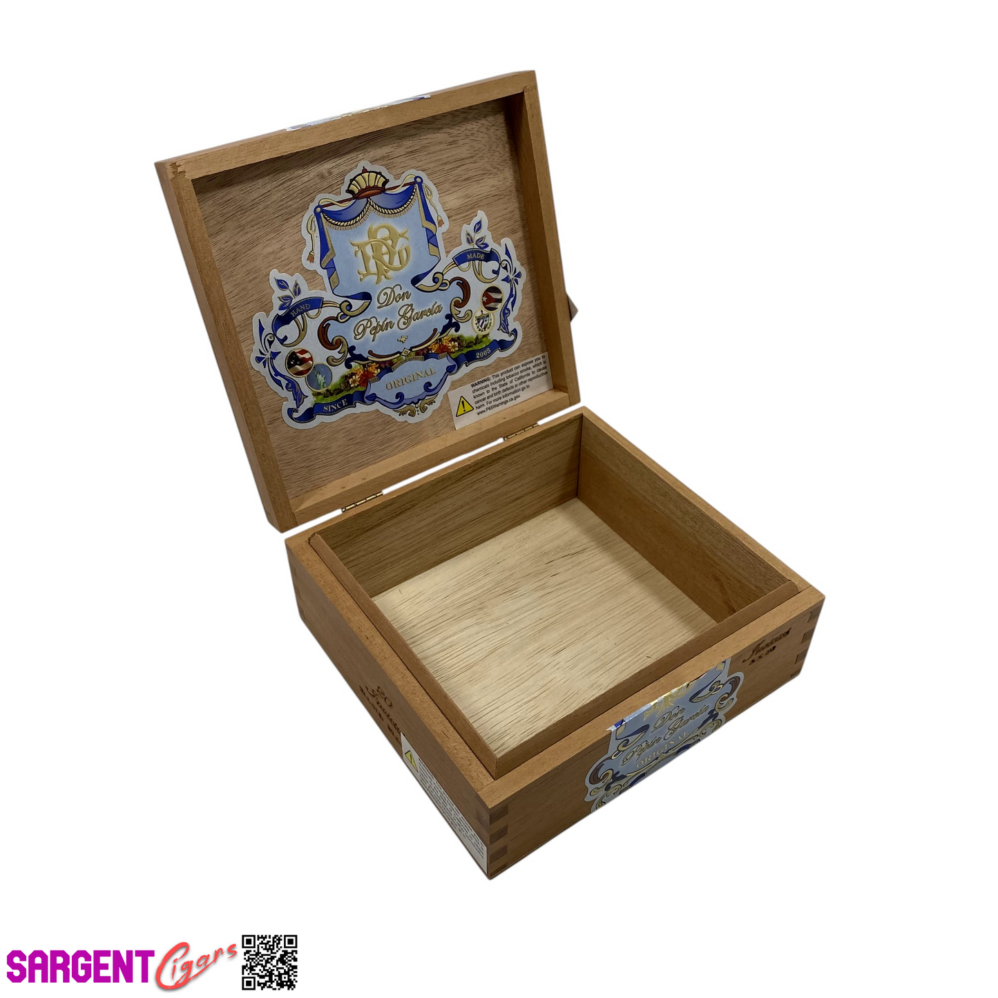Don Pepin Garcia Original Invictos Empty Wooden Cigar Box 6.25x6x2.5 (1)