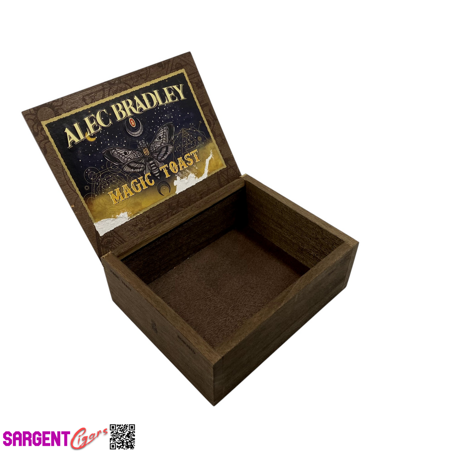 Alec Bradley Magic Toast Robusto Empty Wooden Cigar Box 7.25x6x2.75