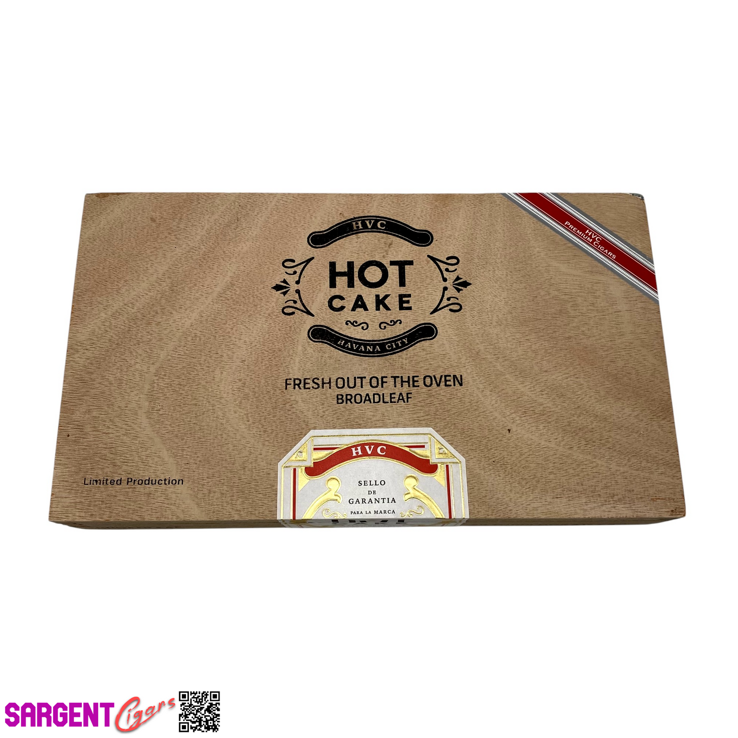 HVC Hot Cake Broadleaf Torpedo Empty Wooden Cigar Box 11.5x6.75x2