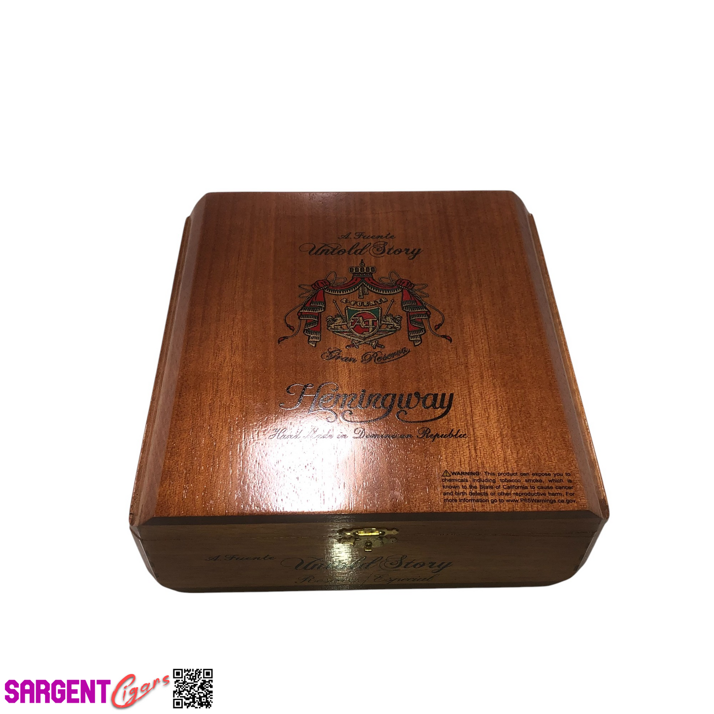 Arturo Fuente Hemingway Untold Story Empty Wooden Cigar Box 8x8.25x3