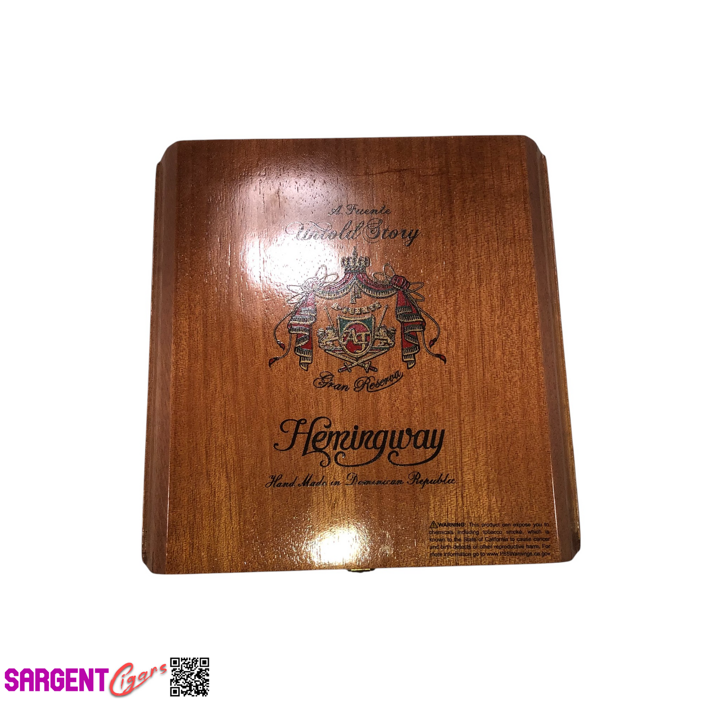 Arturo Fuente Hemingway Untold Story Empty Wooden Cigar Box 8x8.25x3