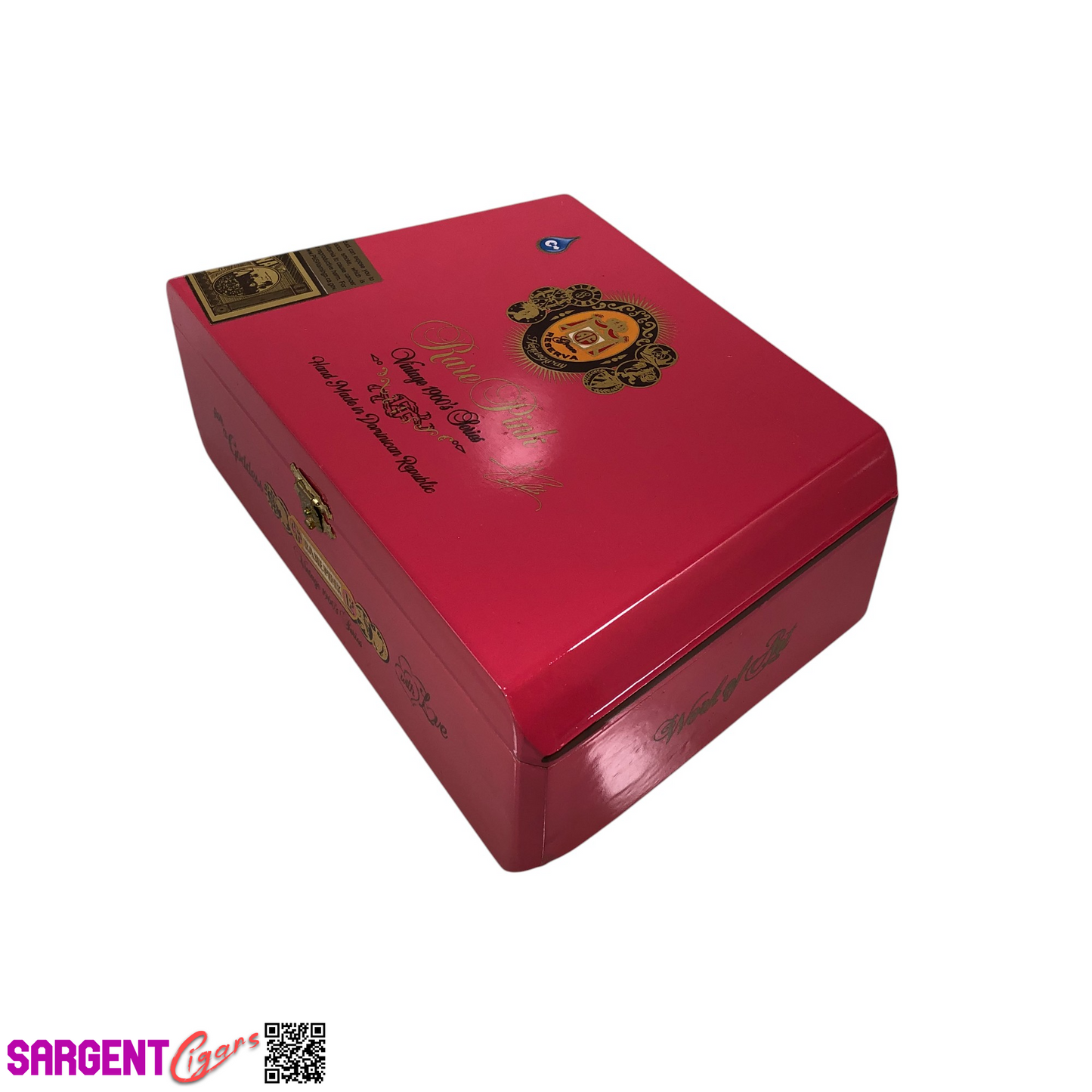 Arturo Fuente Opus X Rare Pink Work of Art Empty Wooden Cigar Box 9x5.5x3