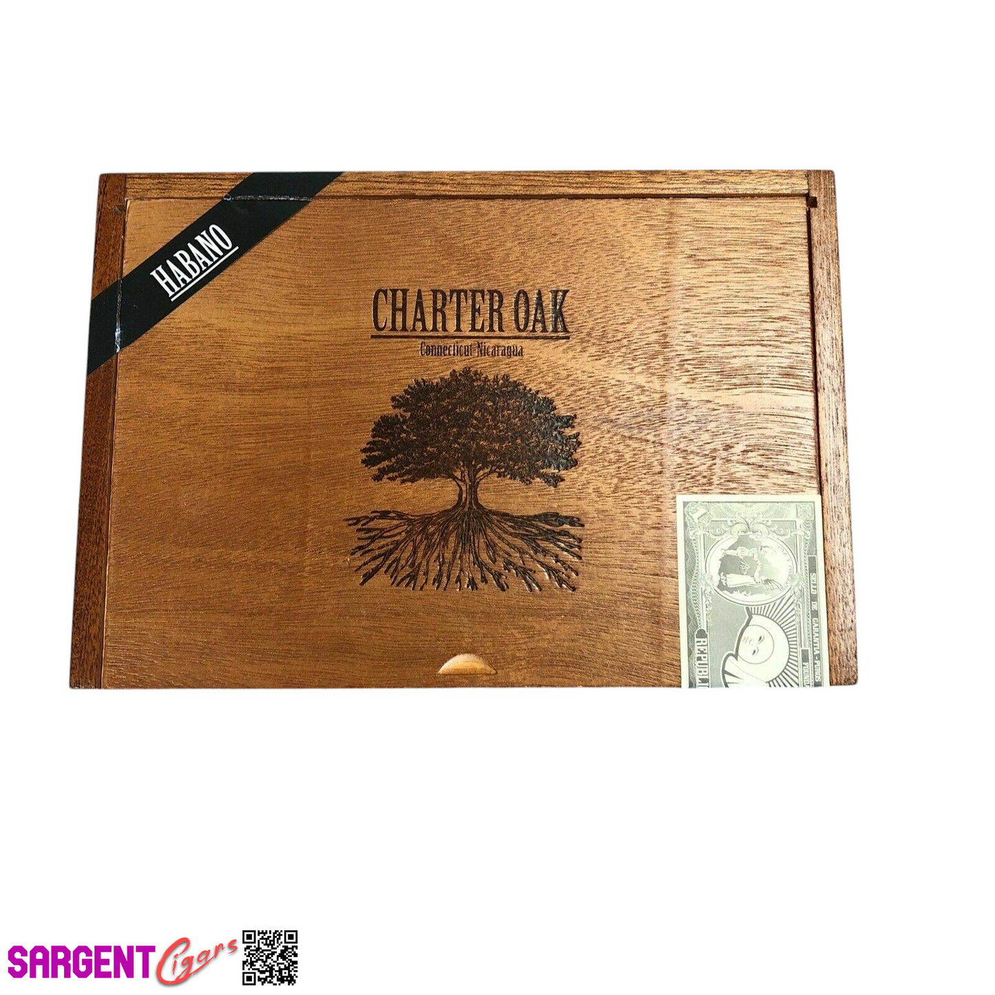 Charter Oak Hab Toro Empty Wooden Cigar Box 8.75x7x2