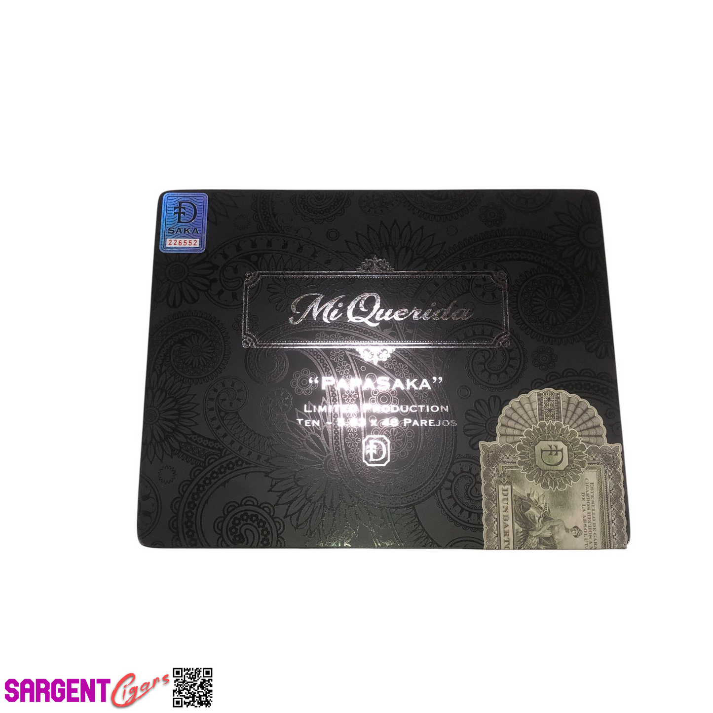 Mi Querida Papasaka Empty Wooden Cigar Box 9.25x7.25x1