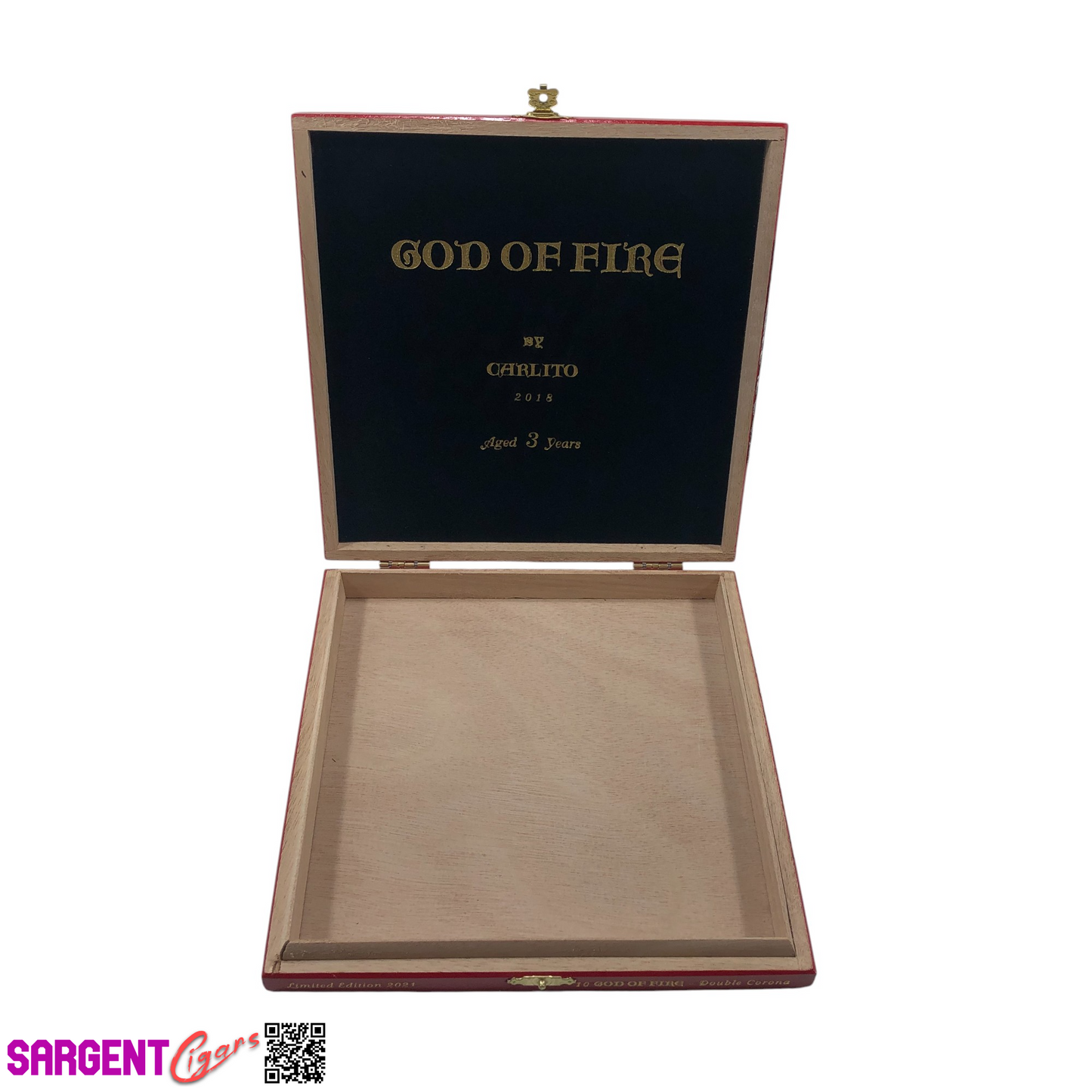 Arturo Fuente God Of Fire Double Corona Empty Wooden Cigar Box 8.25x8.5x1