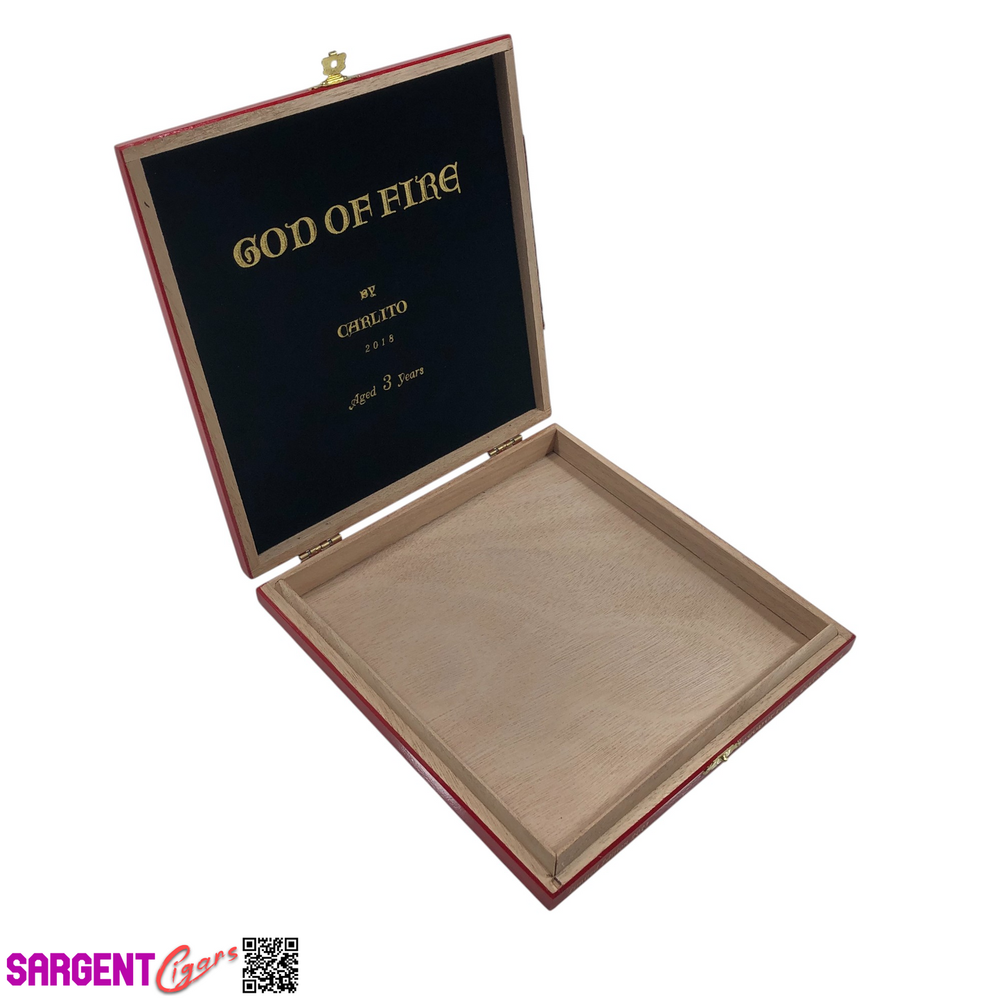 Arturo Fuente God Of Fire Double Corona Empty Wooden Cigar Box 8.25x8.5x1