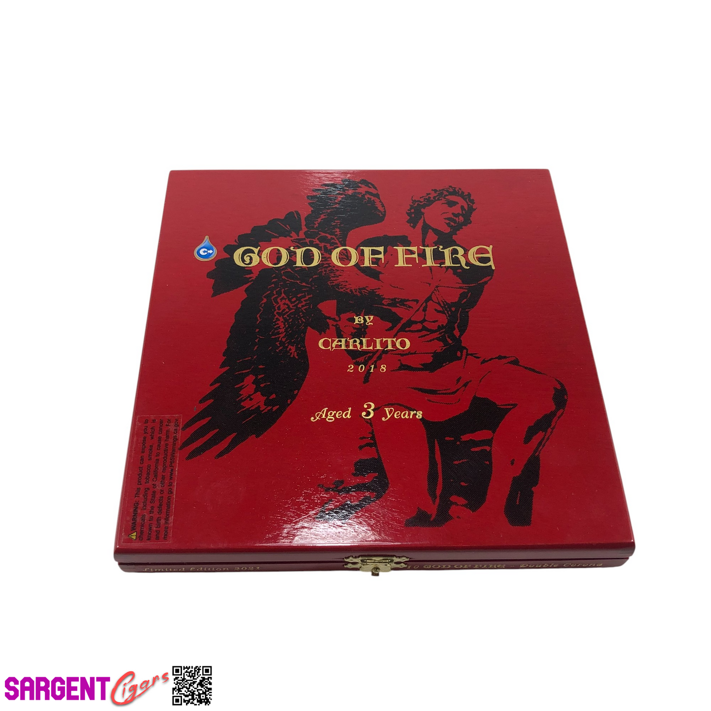 Arturo Fuente God Of Fire Double Corona Empty Wooden Cigar Box 8.25x8.5x1