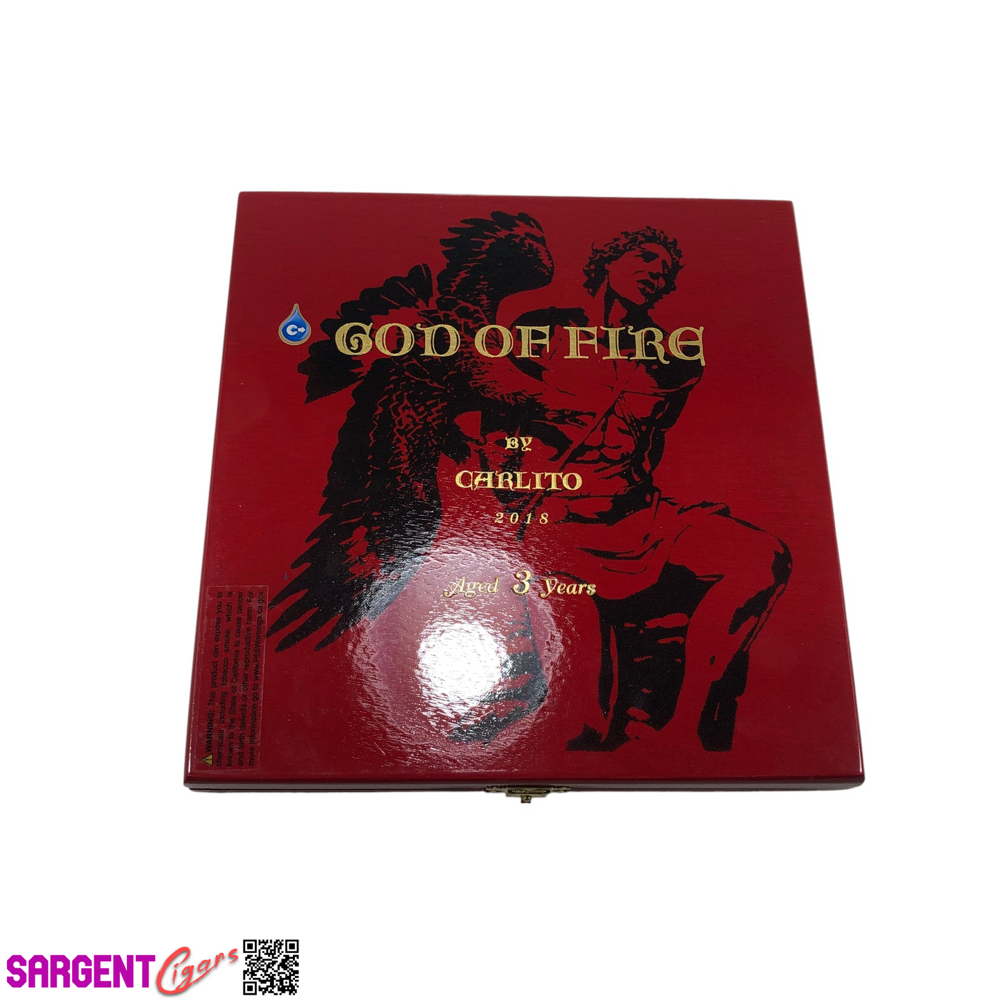 Arturo Fuente God Of Fire Double Corona Empty Wooden Cigar Box 8.25x8.5x1