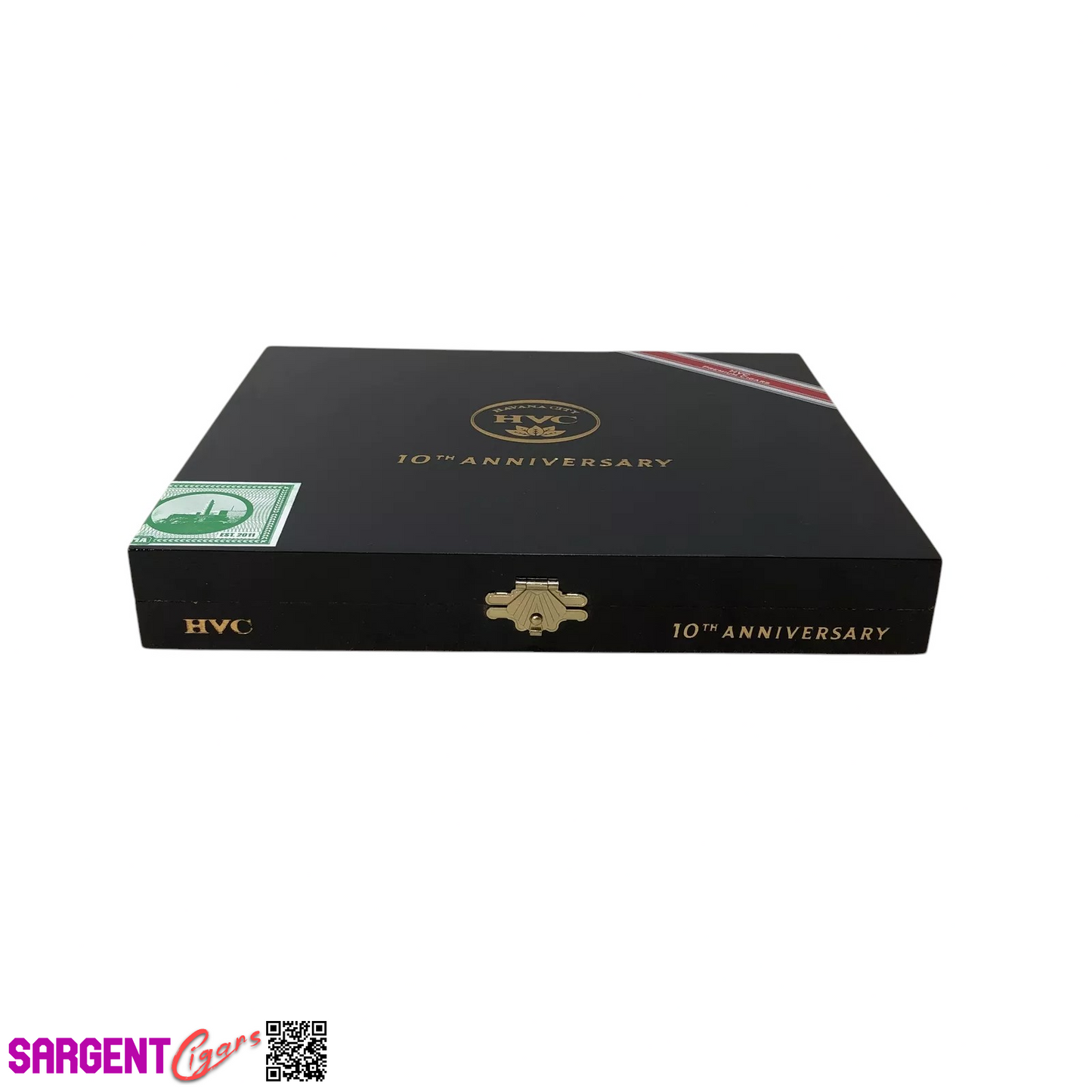 HVC 10th Anniversary Empty Wooden Cigar Box 8.75x7.75x1.25